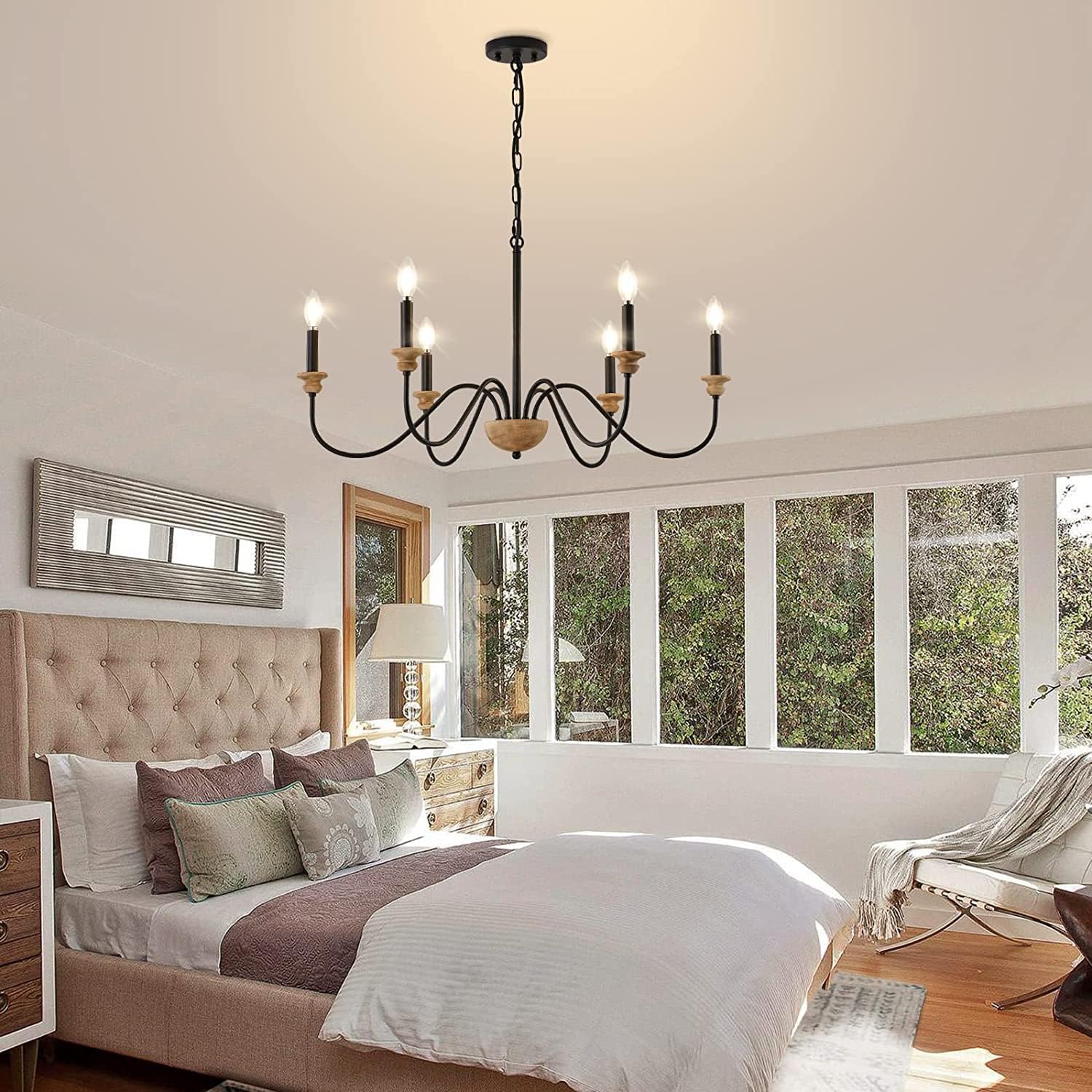 Zalaeira Vintage Industrial Traditional Wooden Chandelier - Letslighting