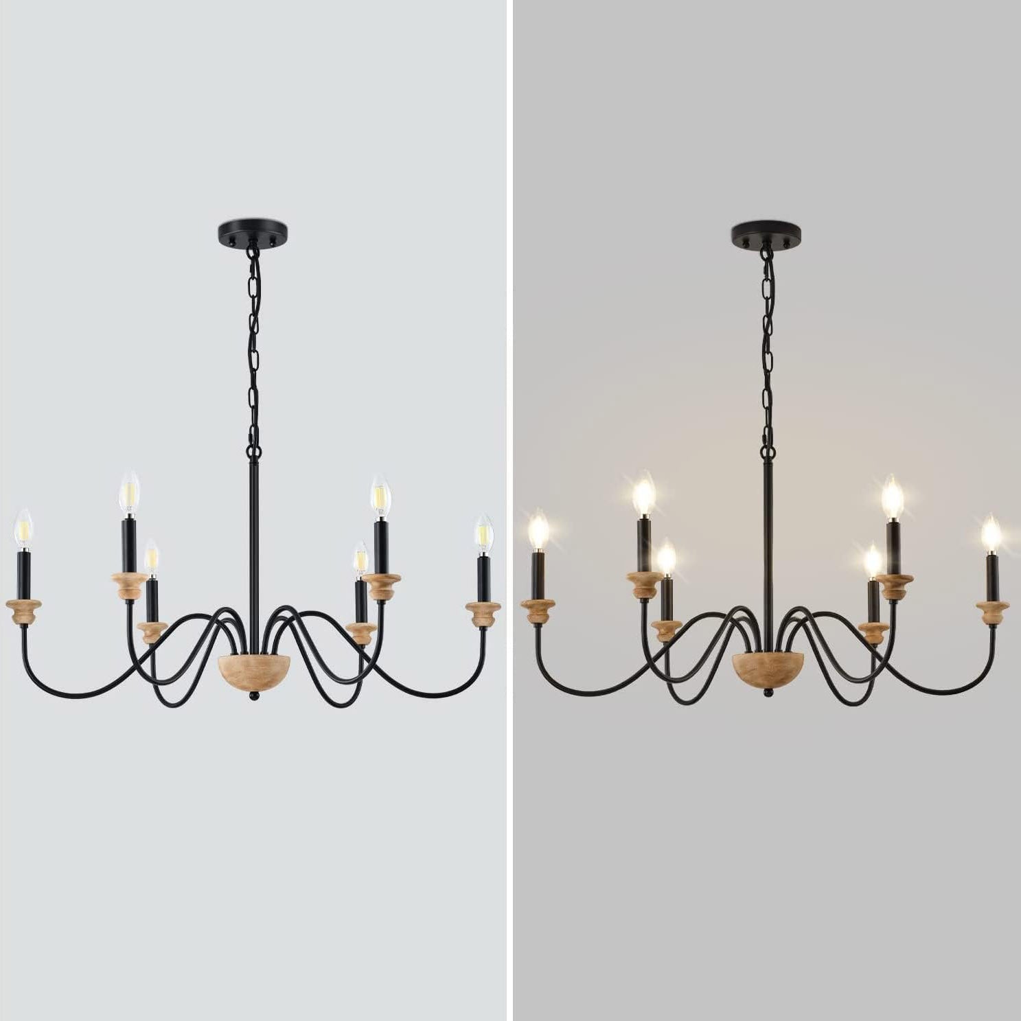 Zalaeira Vintage Industrial Traditional Wooden Chandelier - Letslighting
