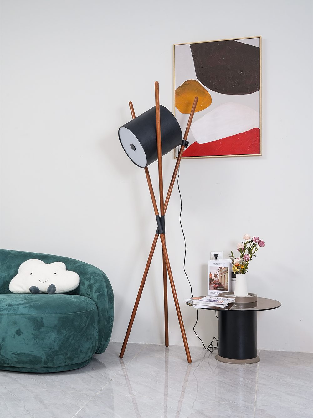 Colton Contemporary Wood Floor Lamp - Letslighting