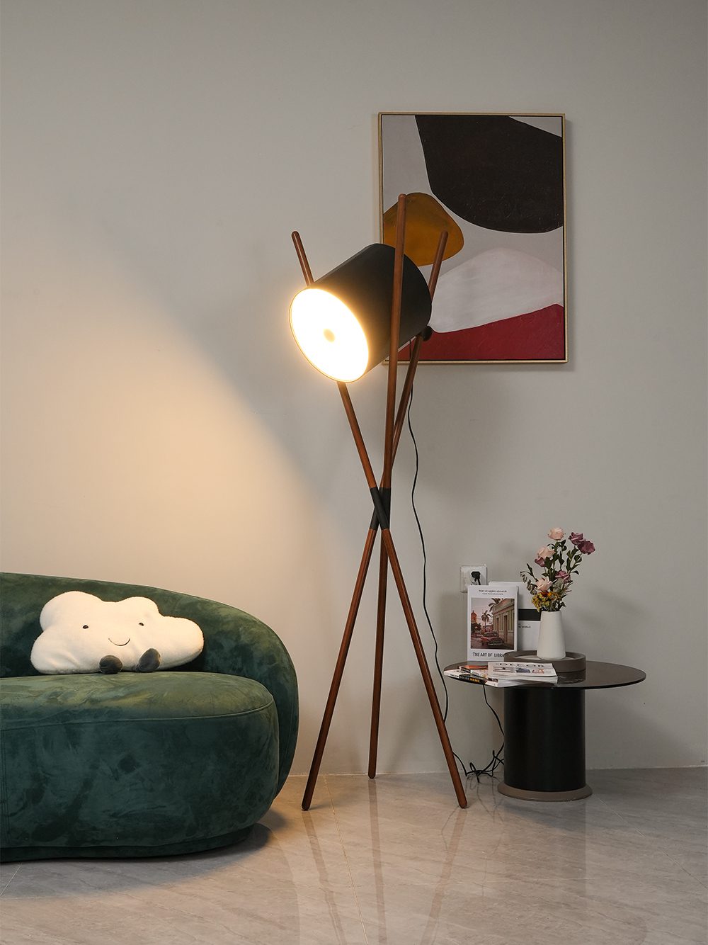 Colton Contemporary Wood Floor Lamp - Letslighting