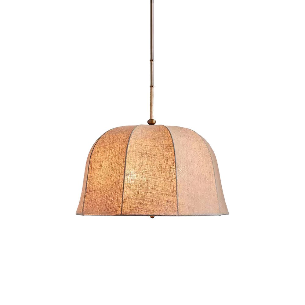 Ritta Bell Brass Pendant Lightm Fabric Line - Letslighting