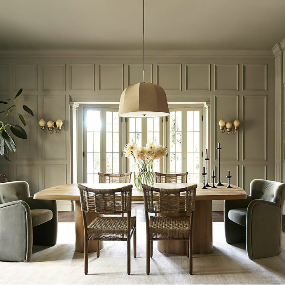 Ritta Bell Brass Pendant Lightm Fabric Line - Letslighting