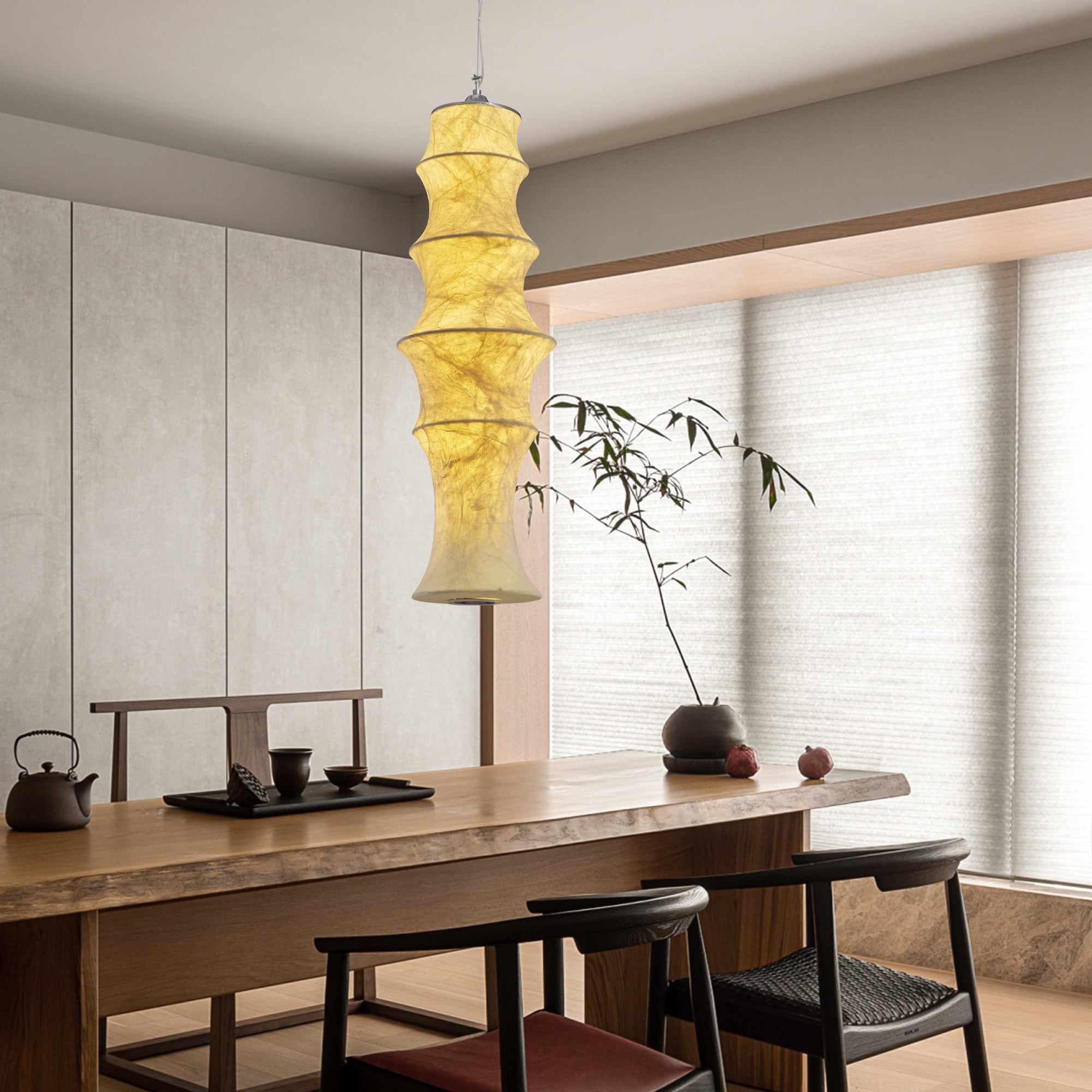 Elraeor Layered Mulberry Silk Pendant Light - Letslighting