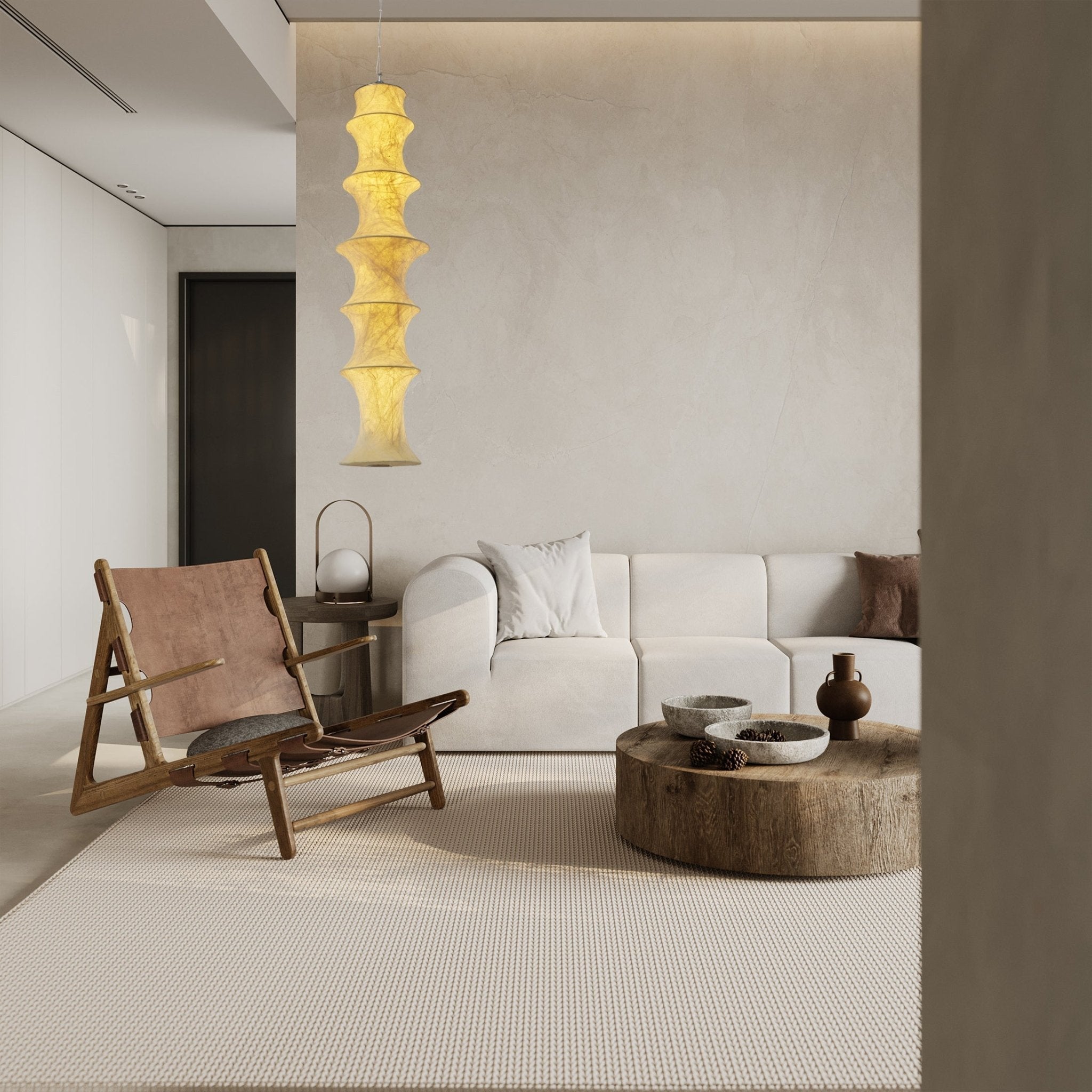 Elraeor Layered Mulberry Silk Pendant Light - Letslighting