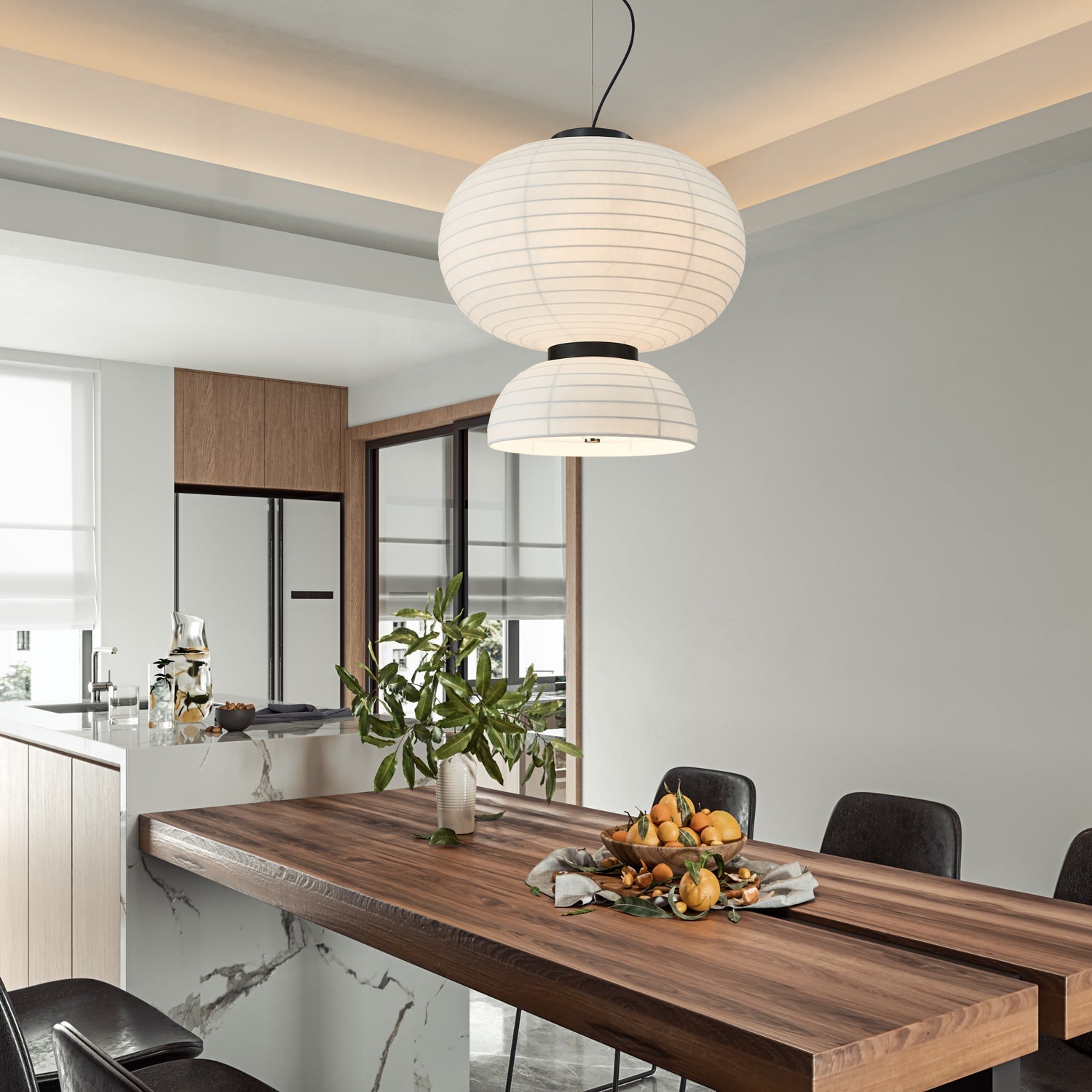 Uldoror Traditional Art Modern Silk Pendant Light - Letslighting