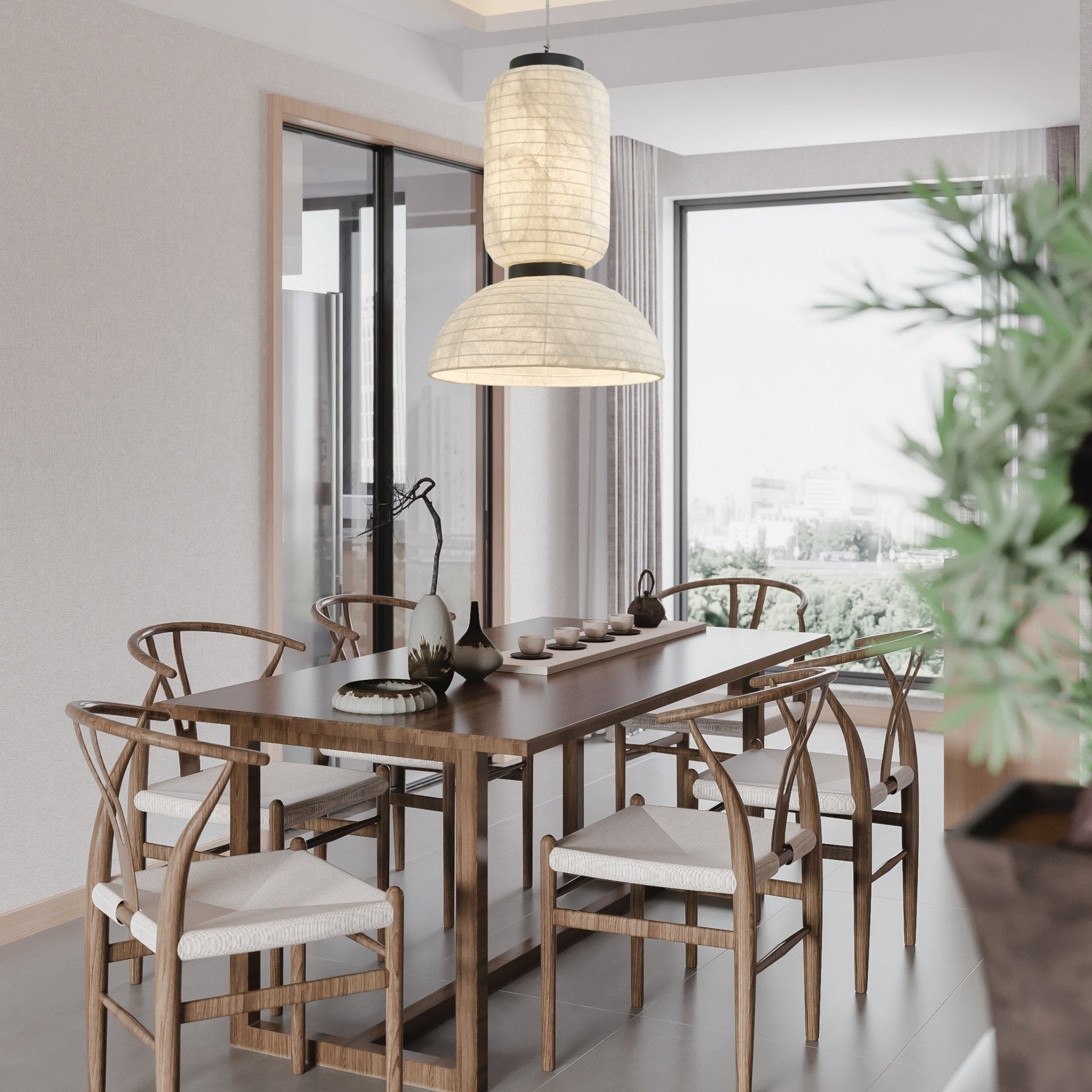 Uldoror Traditional Art Modern Silk Pendant Light - Letslighting