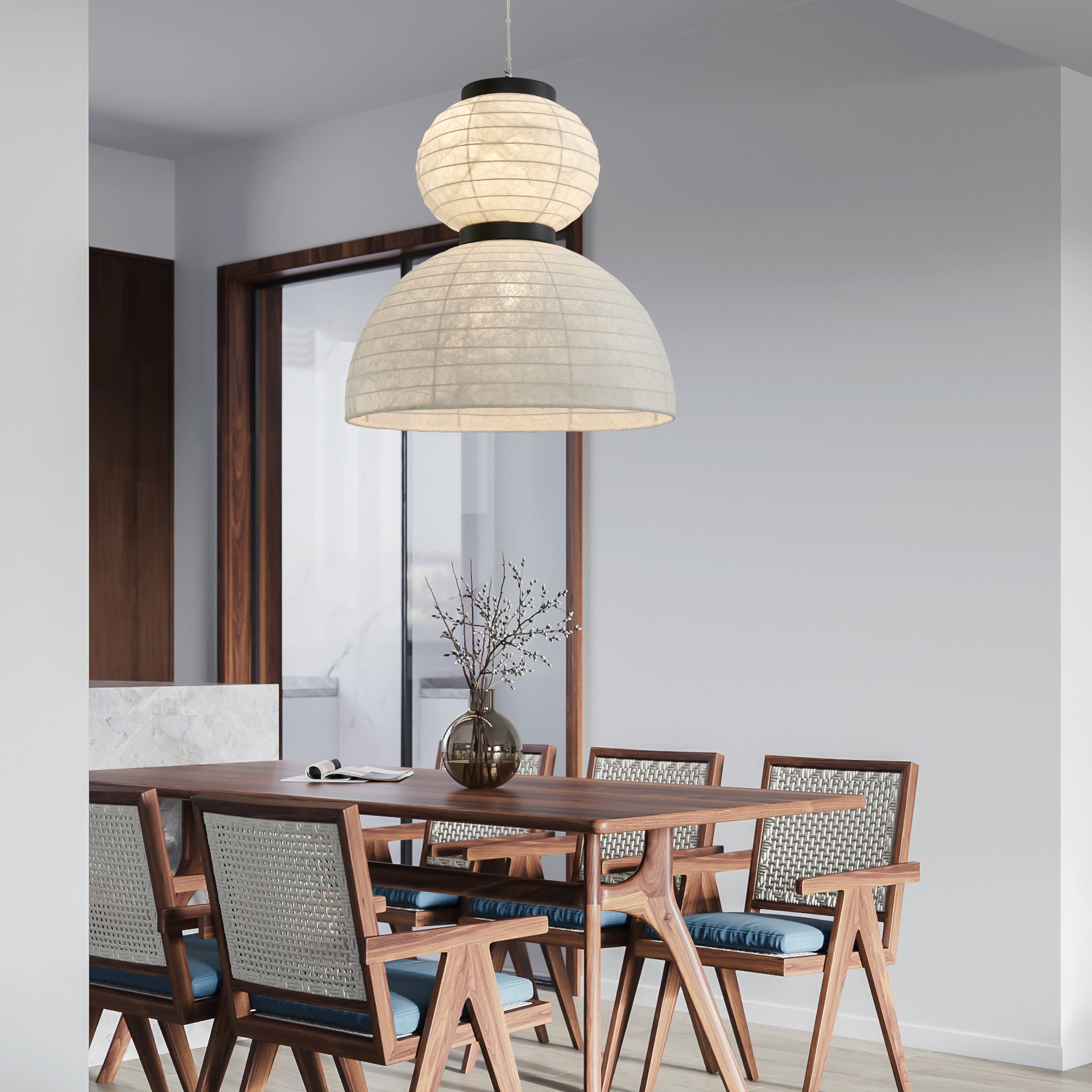 Uldoror Traditional Art Modern Silk Pendant Light - Letslighting