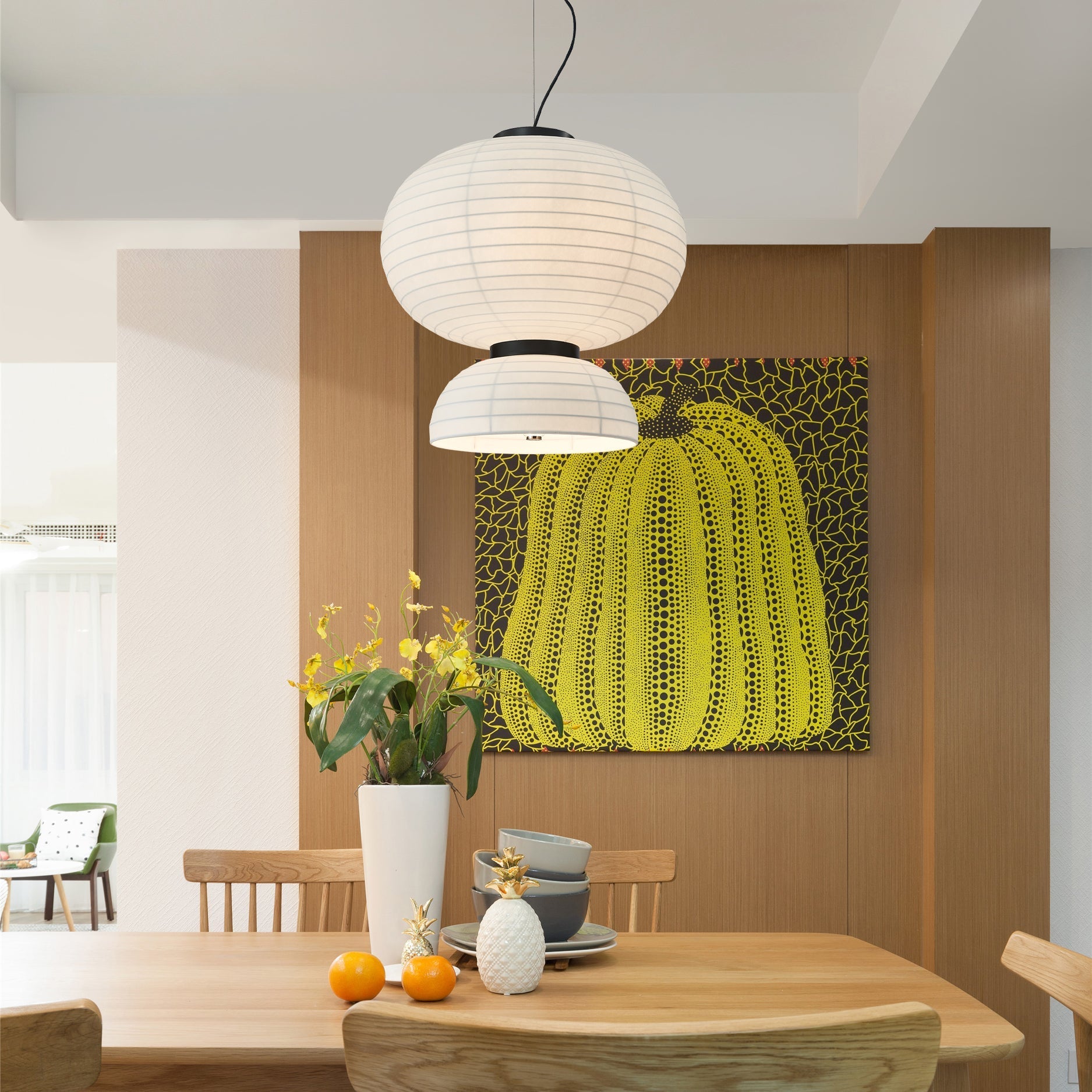 Uldoror Traditional Art Modern Silk Pendant Light - Letslighting