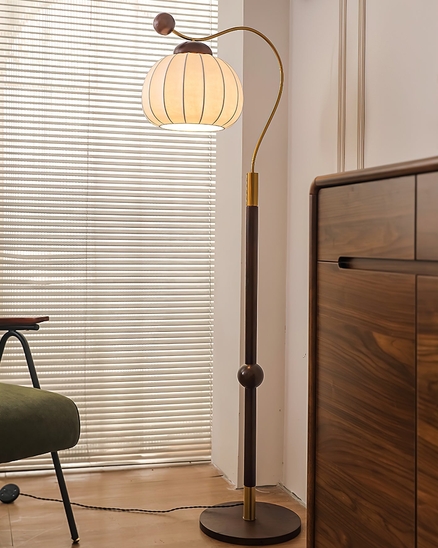 Thalis Silk Wood Floor Lamp - Letslighting