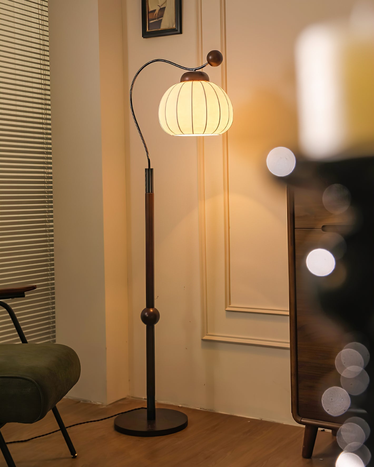 Thalis Silk Wood Floor Lamp - Letslighting