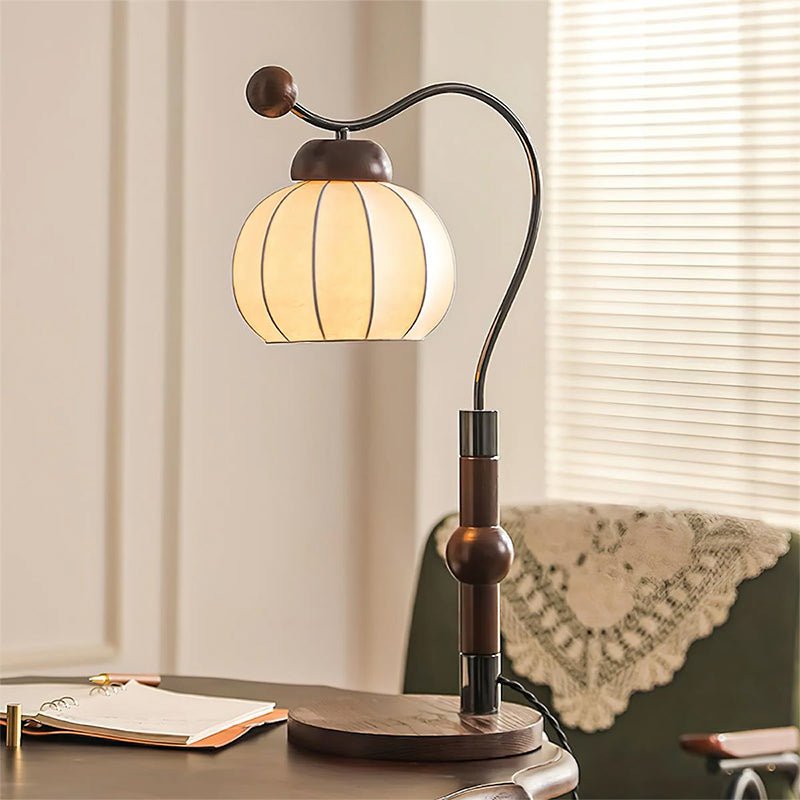 Zyran Silk Wood Retro Table Lamp - Letslighting