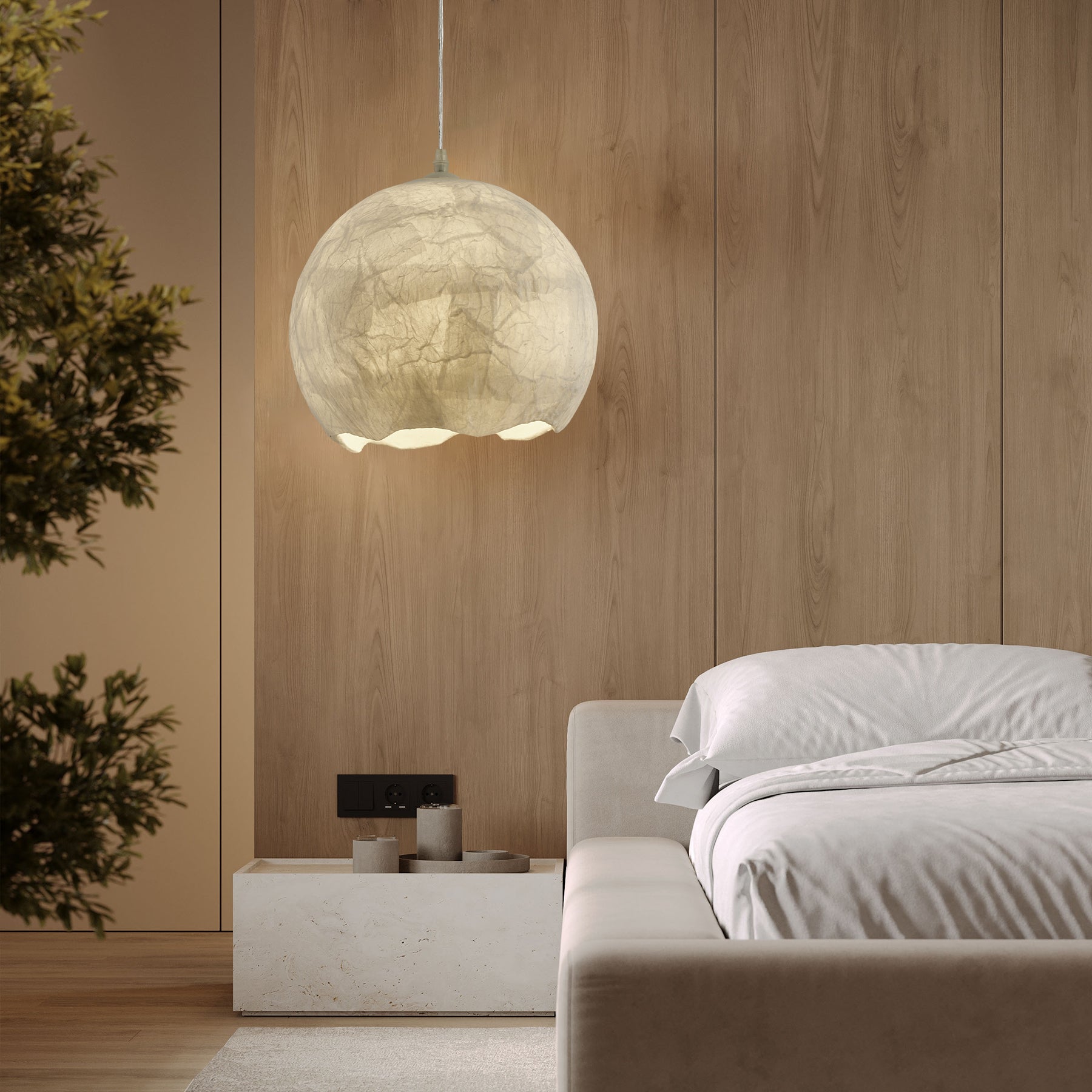 Nest Organic Silk Pendant Lamp - Letslighting