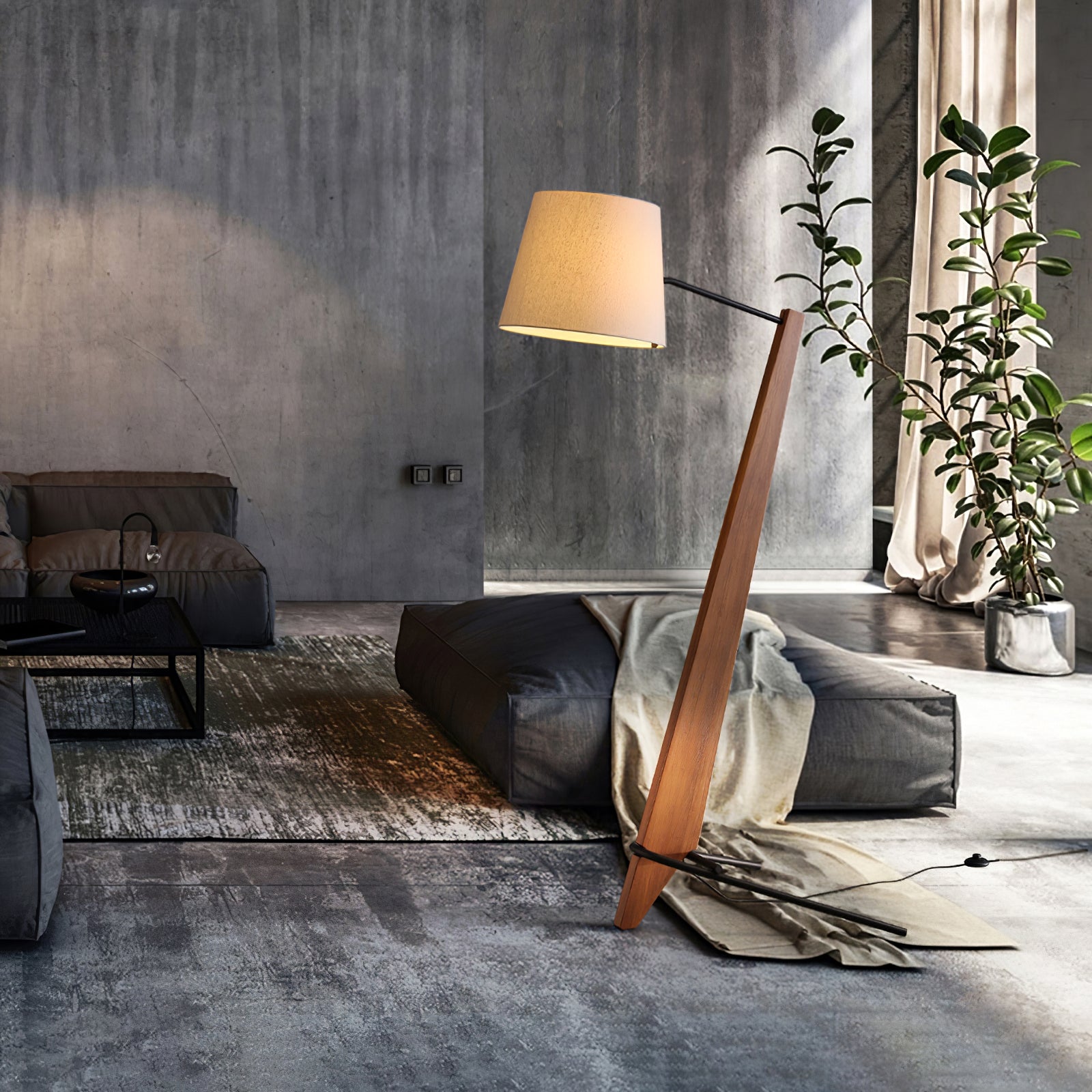 Torix Wood Fabric Floor Lamp - Letslighting