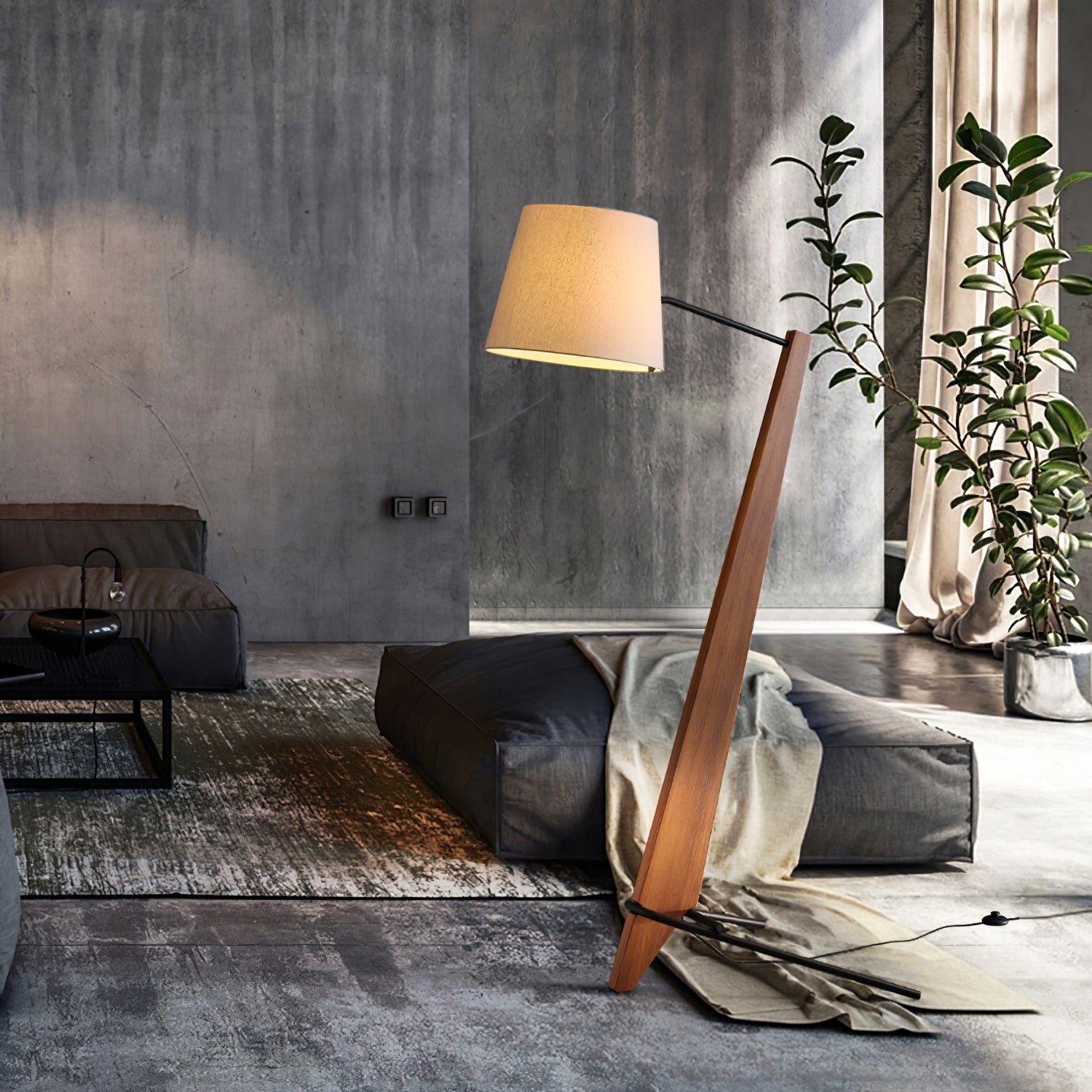 Torix Wood Fabric Floor Lamp - Letslighting