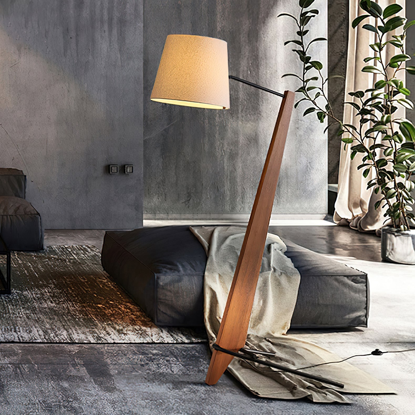 Torix Wood Fabric Floor Lamp - Letslighting