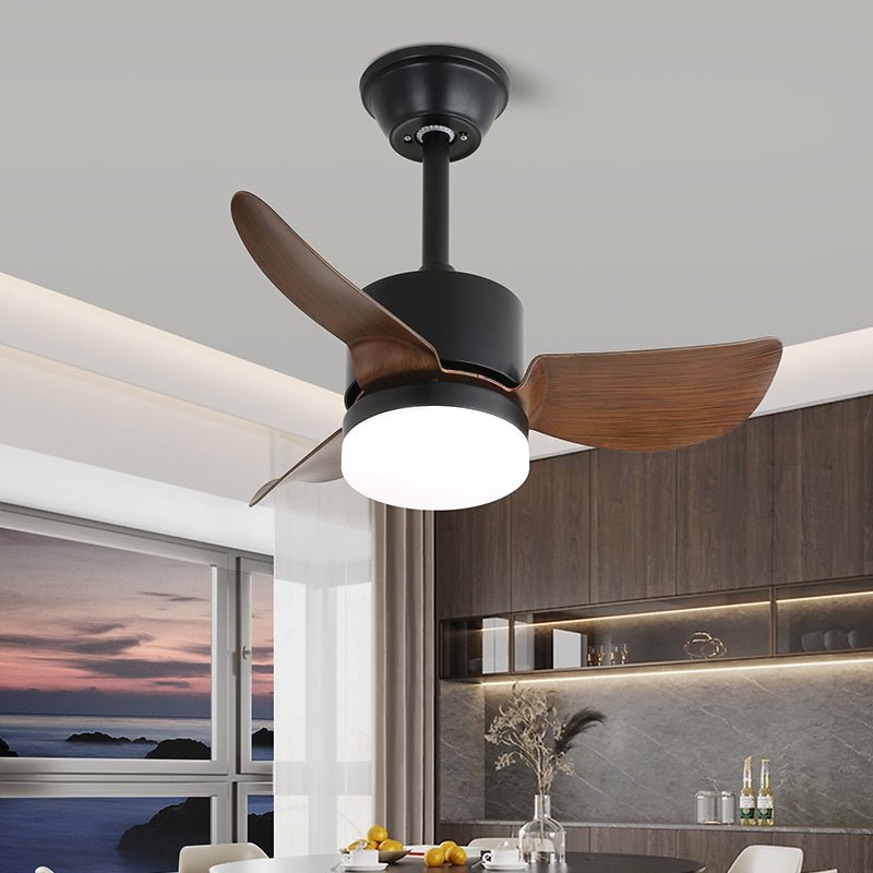 Arden Minimalist Black Wood Ceiling Fan Light - Letslighting