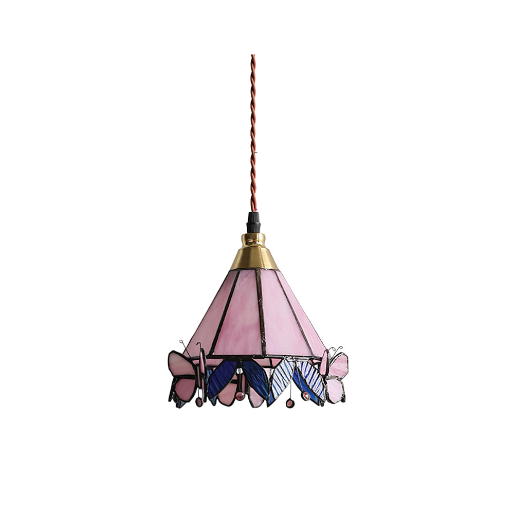 Tiffany Butterfly Tiffany Pink Pendant Light - Letslighting