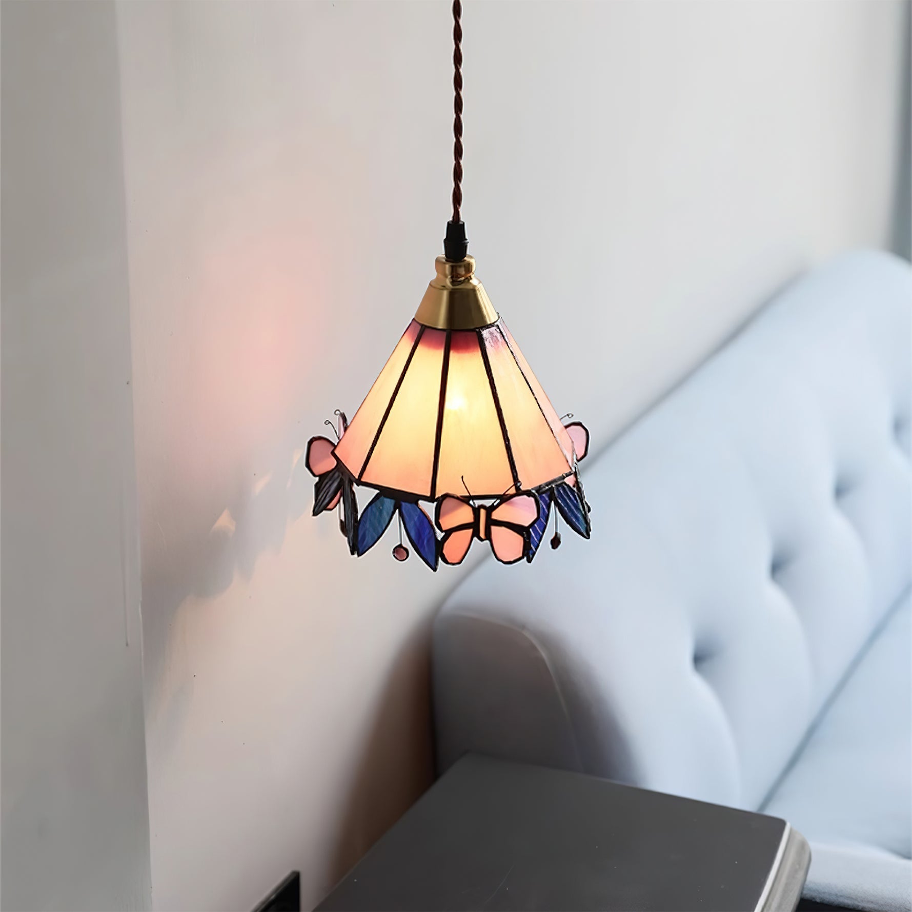 Tiffany Butterfly Tiffany Pink Pendant Light - Letslighting