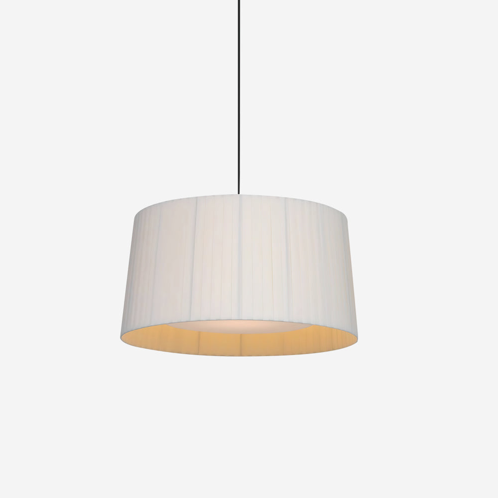 Pendant Lamp Pleated Fabric Drum Black Minimalist Classic - Letslighting