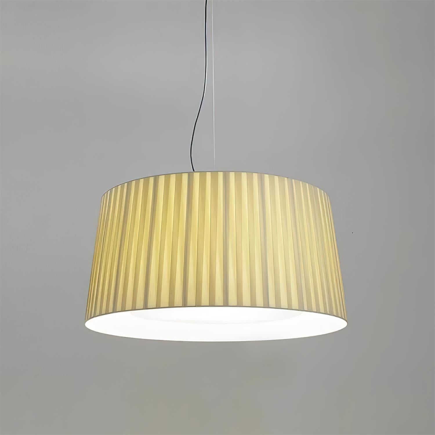 Pendant Lamp Pleated Fabric Drum Black Minimalist Classic - Letslighting
