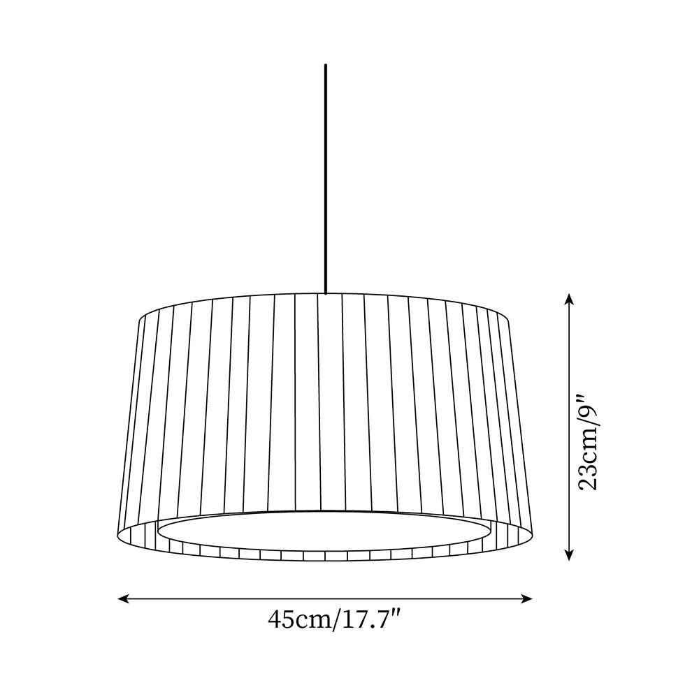 Pendant Lamp Pleated Fabric Drum Black Minimalist Classic - Letslighting