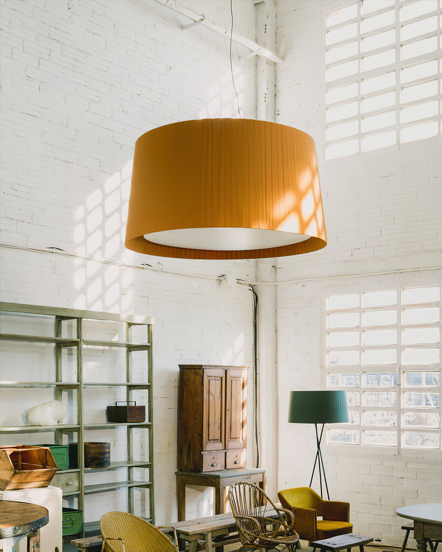 Pendant Lamp Pleated Fabric Drum Black Minimalist Classic - Letslighting
