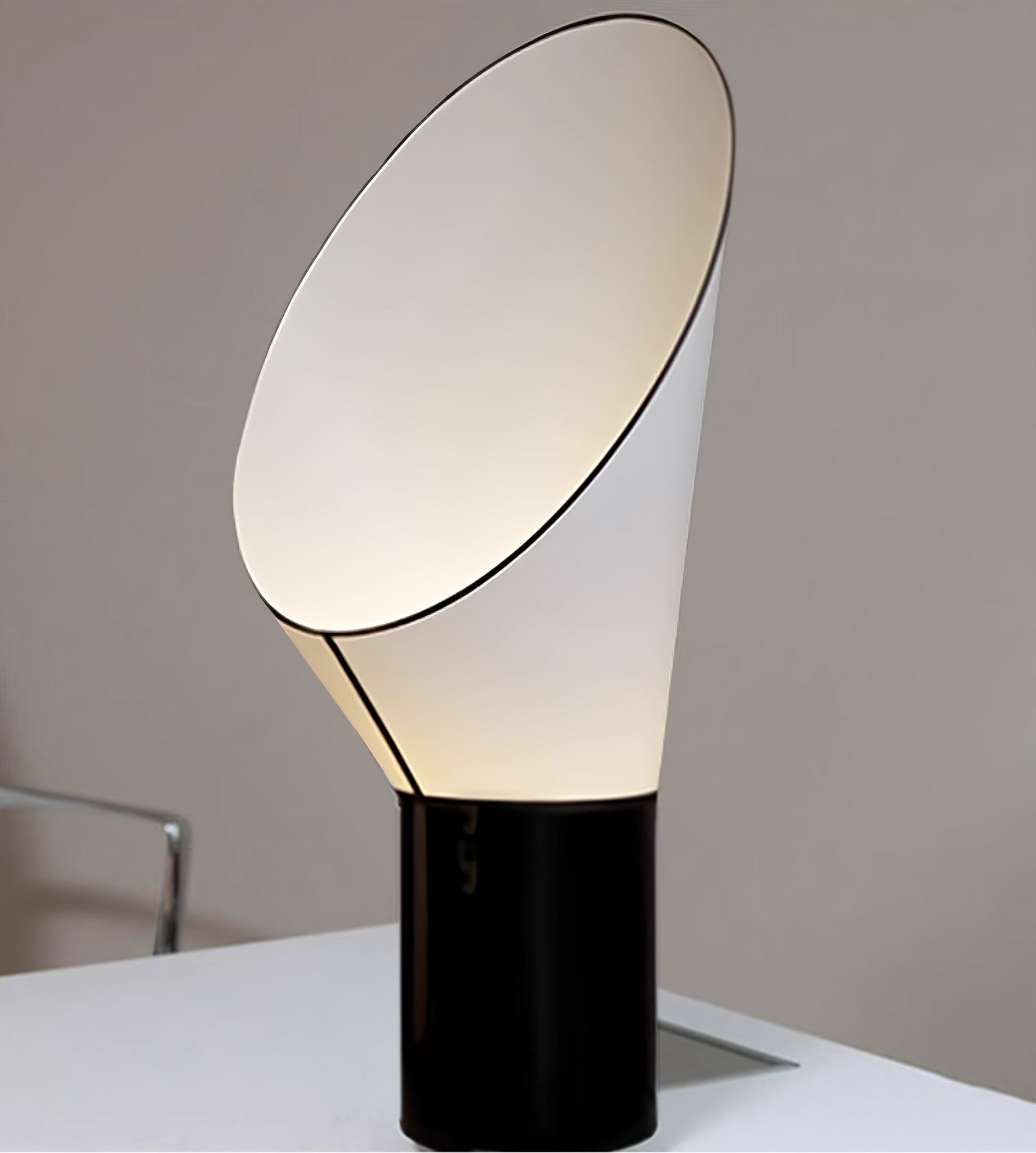 Artful Modern Fabric & Metal Table Lamp