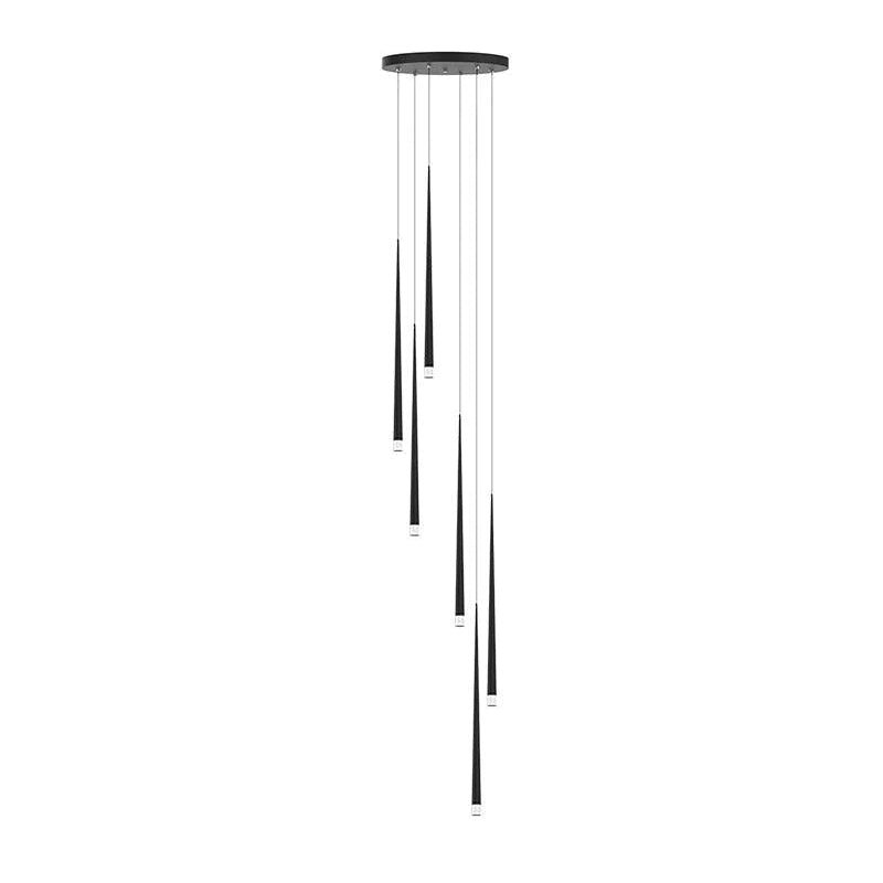 Lustra Chandelier Slender Black Minimalist - Letslighting