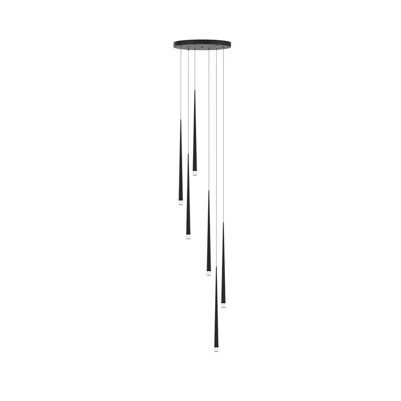 Lustra Chandelier Slender Black Minimalist - Letslighting