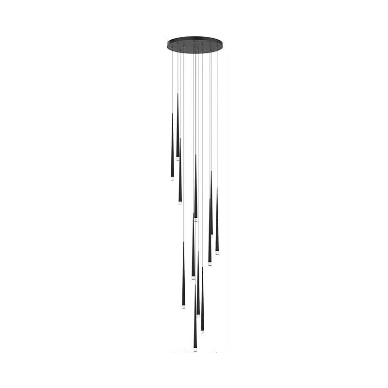 Lustra Chandelier Slender Black Minimalist - Letslighting