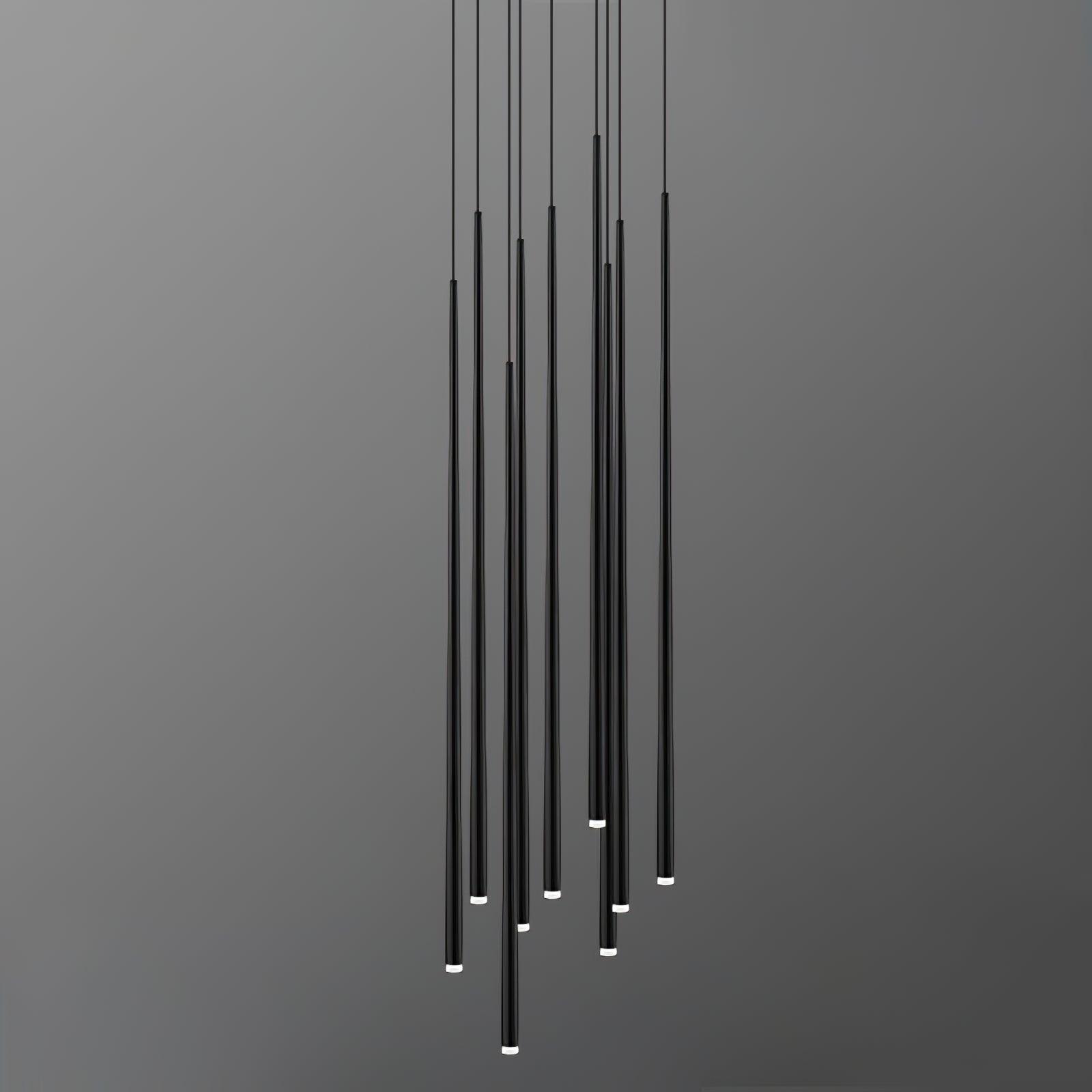 Lustra Chandelier Slender Black Minimalist - Letslighting