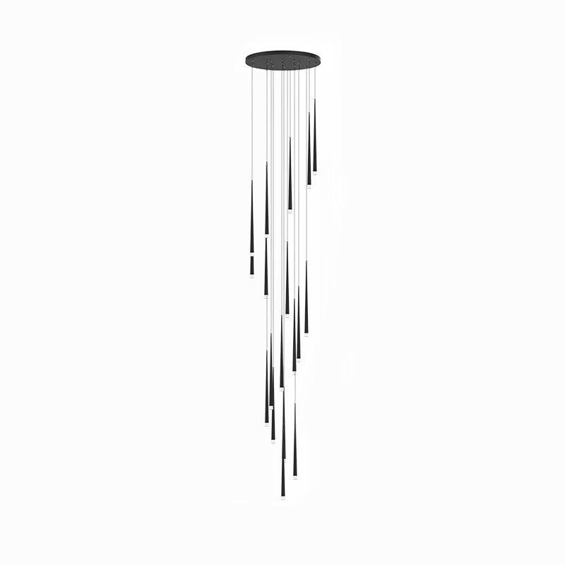 Lustra Chandelier Slender Black Minimalist - Letslighting