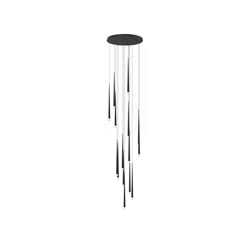 Lustra Chandelier Slender Black Minimalist - Letslighting