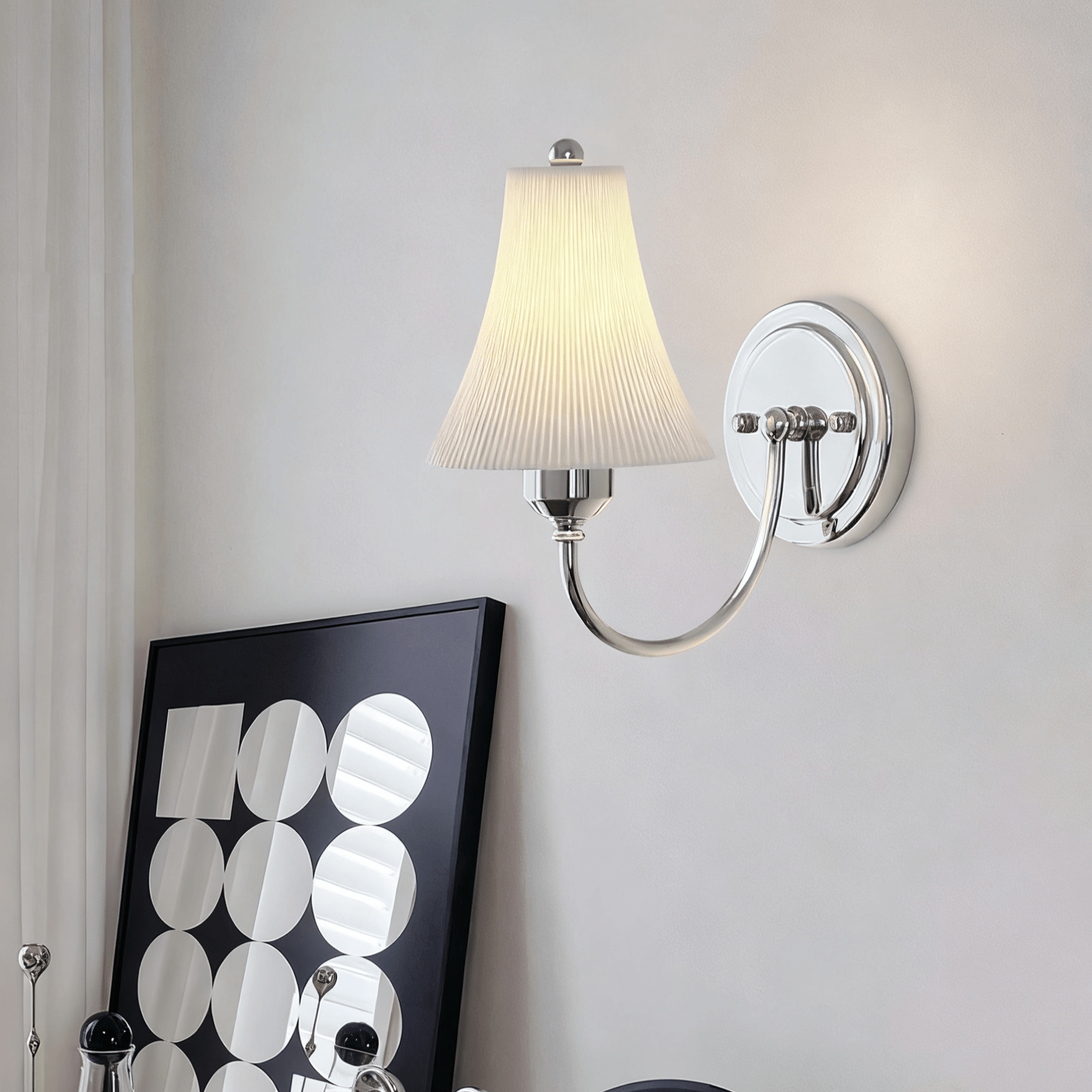 Slim Modern Metal & Ceramics Wall Light