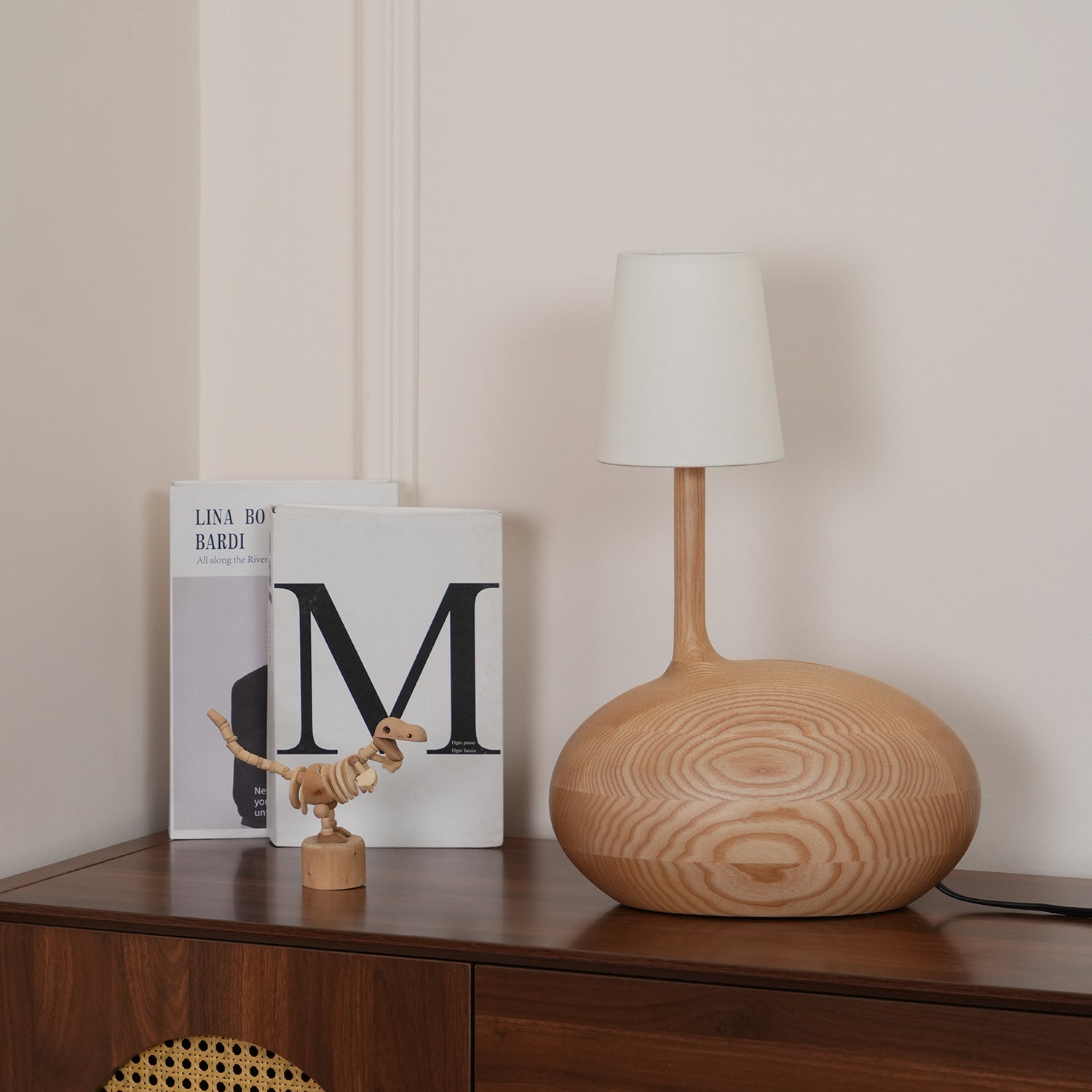 Clyra Wood Fabric Table Lamp - Letslighting