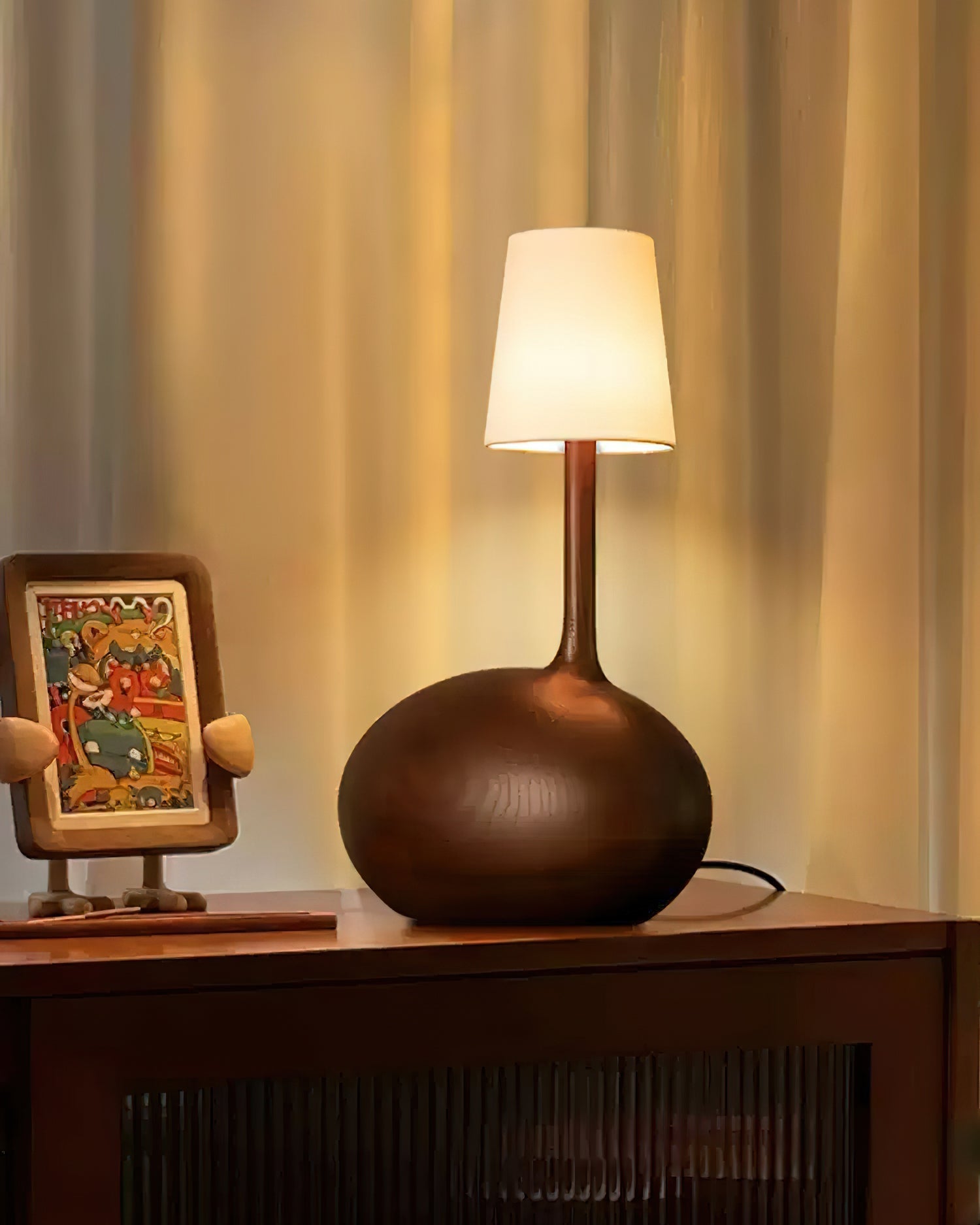 Clyra Wood Fabric Table Lamp - Letslighting