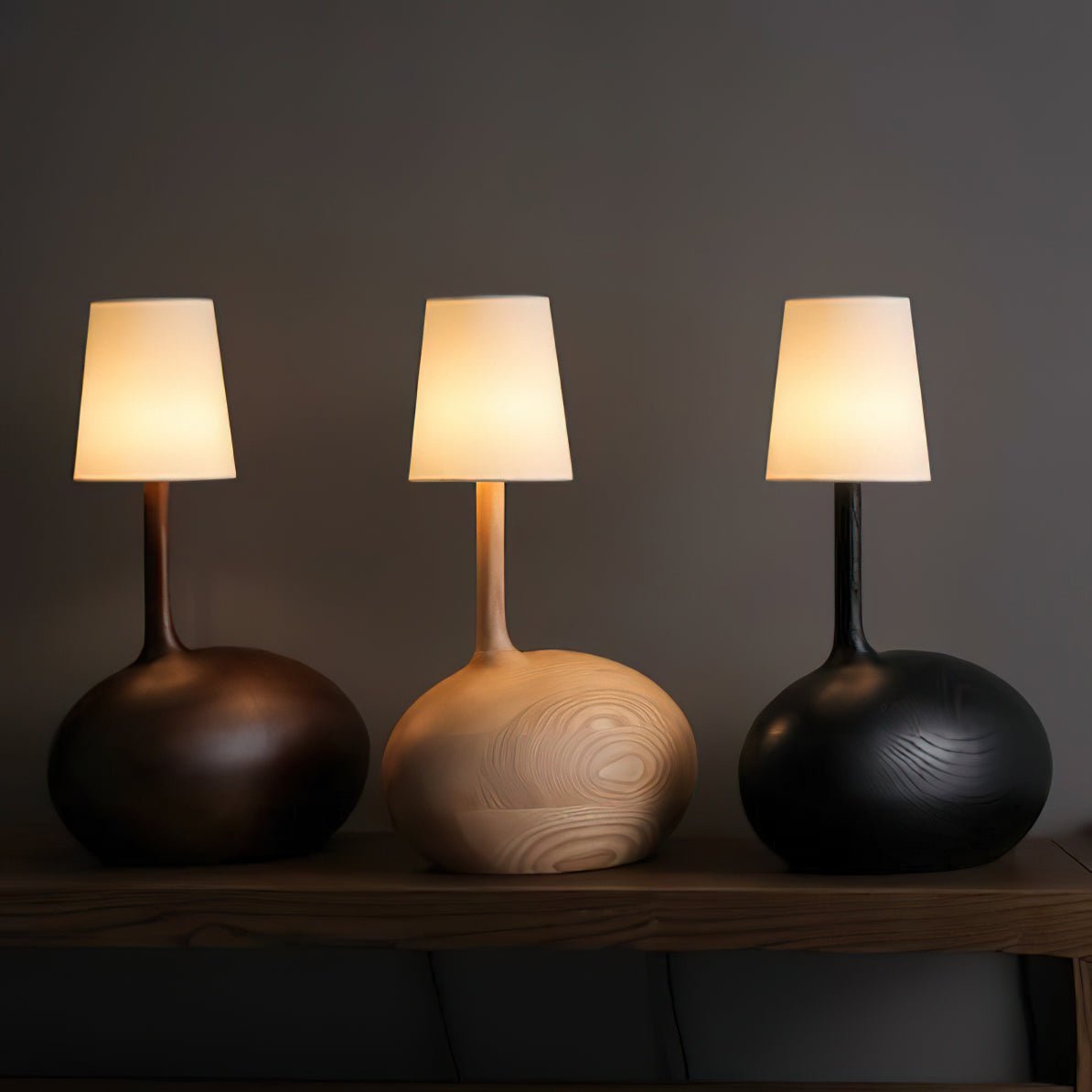 Clyra Wood Fabric Table Lamp - Letslighting