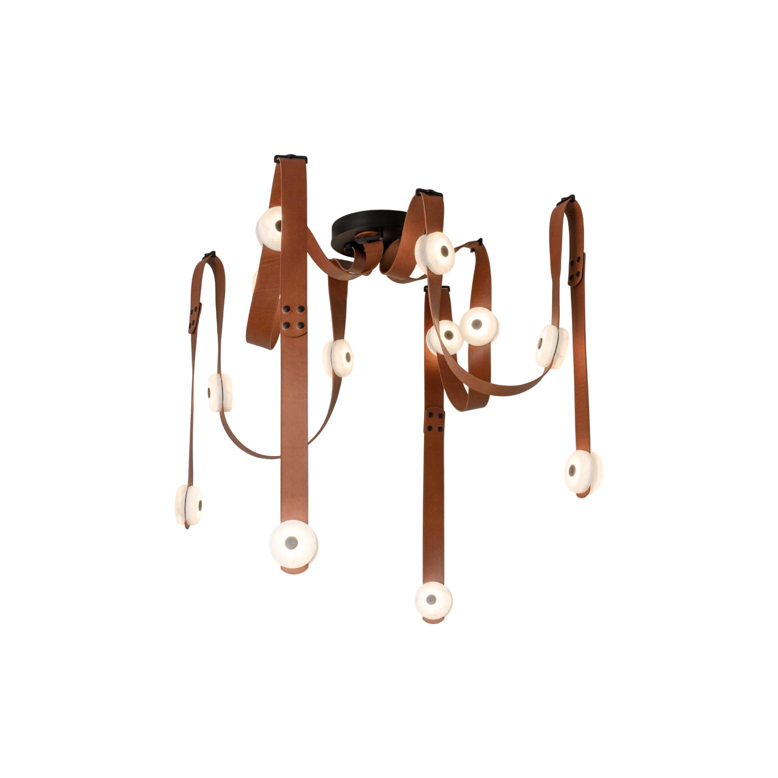 Elraearis Modern Minimalist LED Leather Alabaster Chandelier - Letslighting