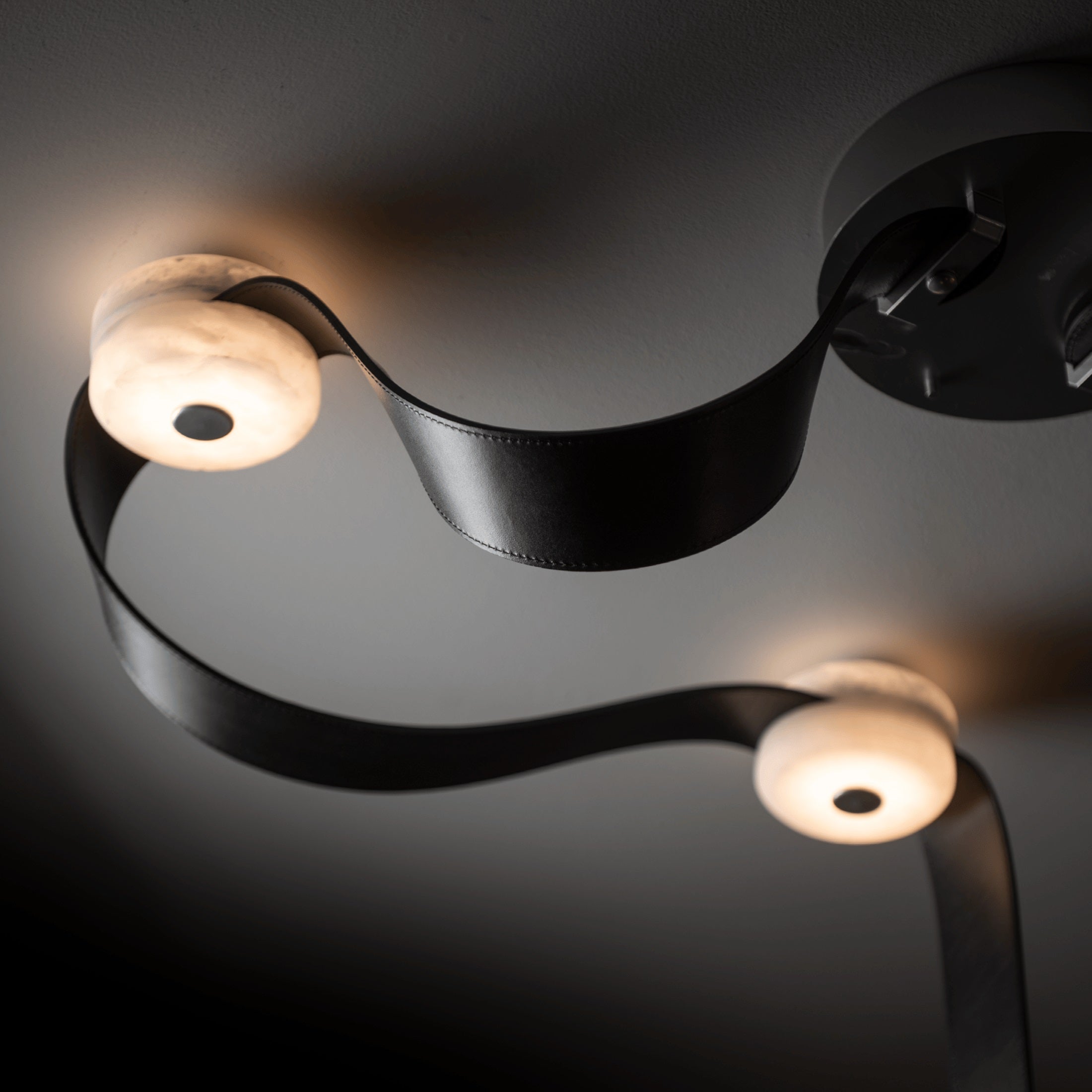Elraearis Modern Minimalist LED Leather Alabaster Chandelier - Letslighting