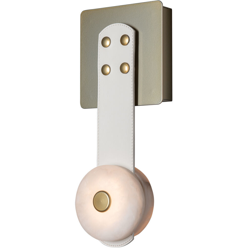 Evsore Modern Minimalist LED Leather Alabaster Sconce Wall Lamp - Letslighting