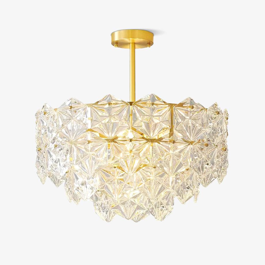 Lustra Chandelier Snowflake Glass Gold - Letslighting
