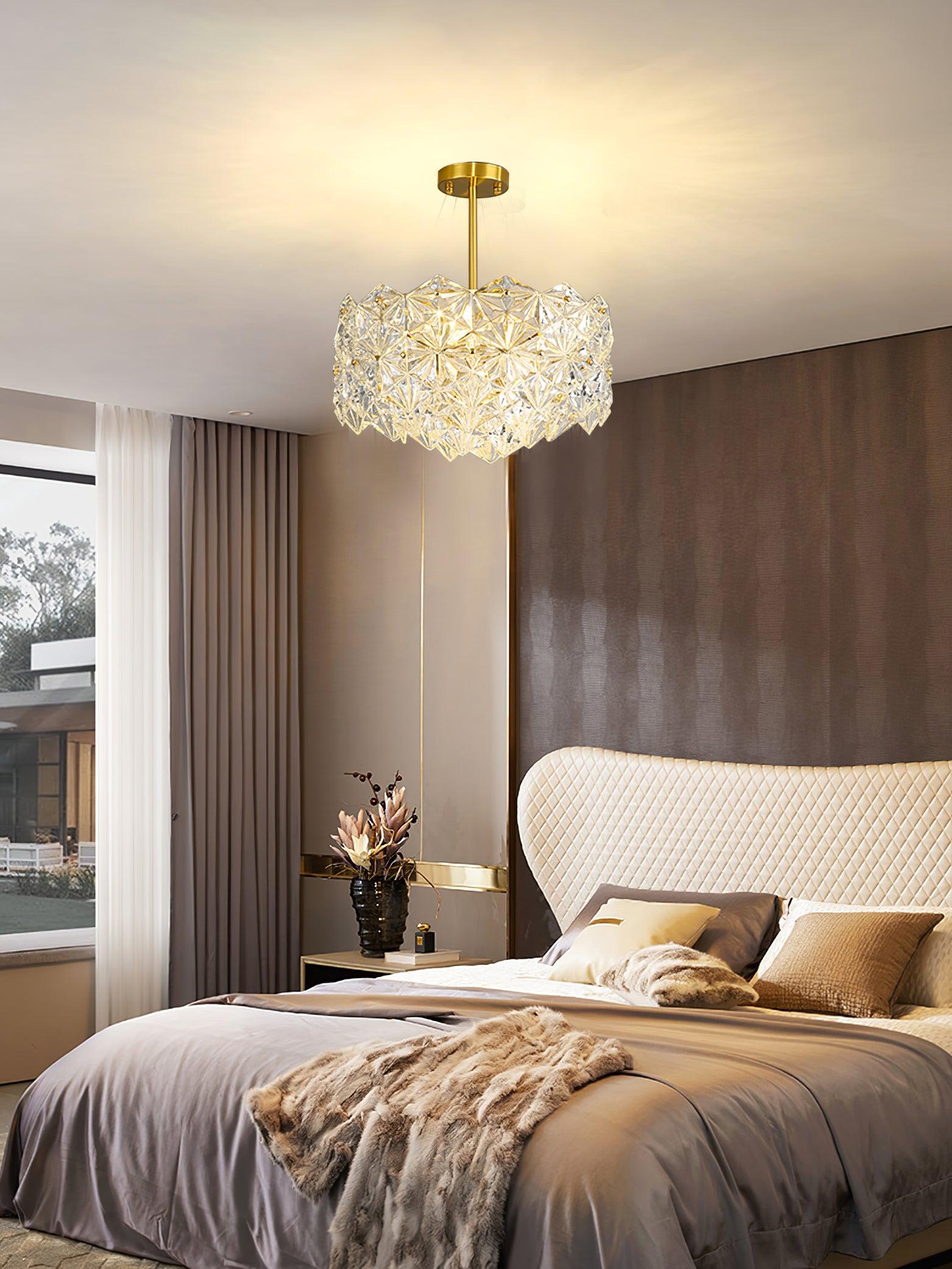 Lustra Chandelier Snowflake Glass Gold - Letslighting