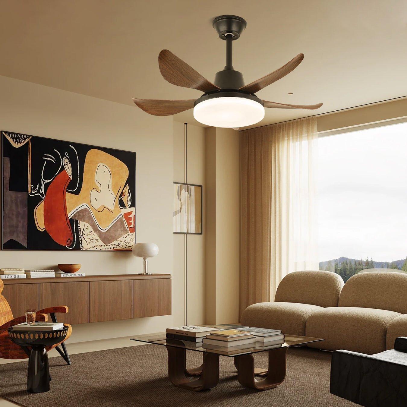 Callen Modern Wood Ceiling Fan Light - Letslighting