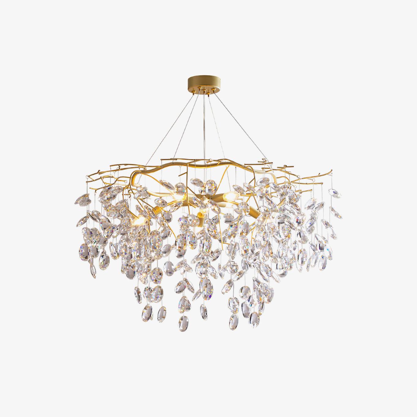 Lustra Chandelier Crystal Branch Gold LED - Letslighting