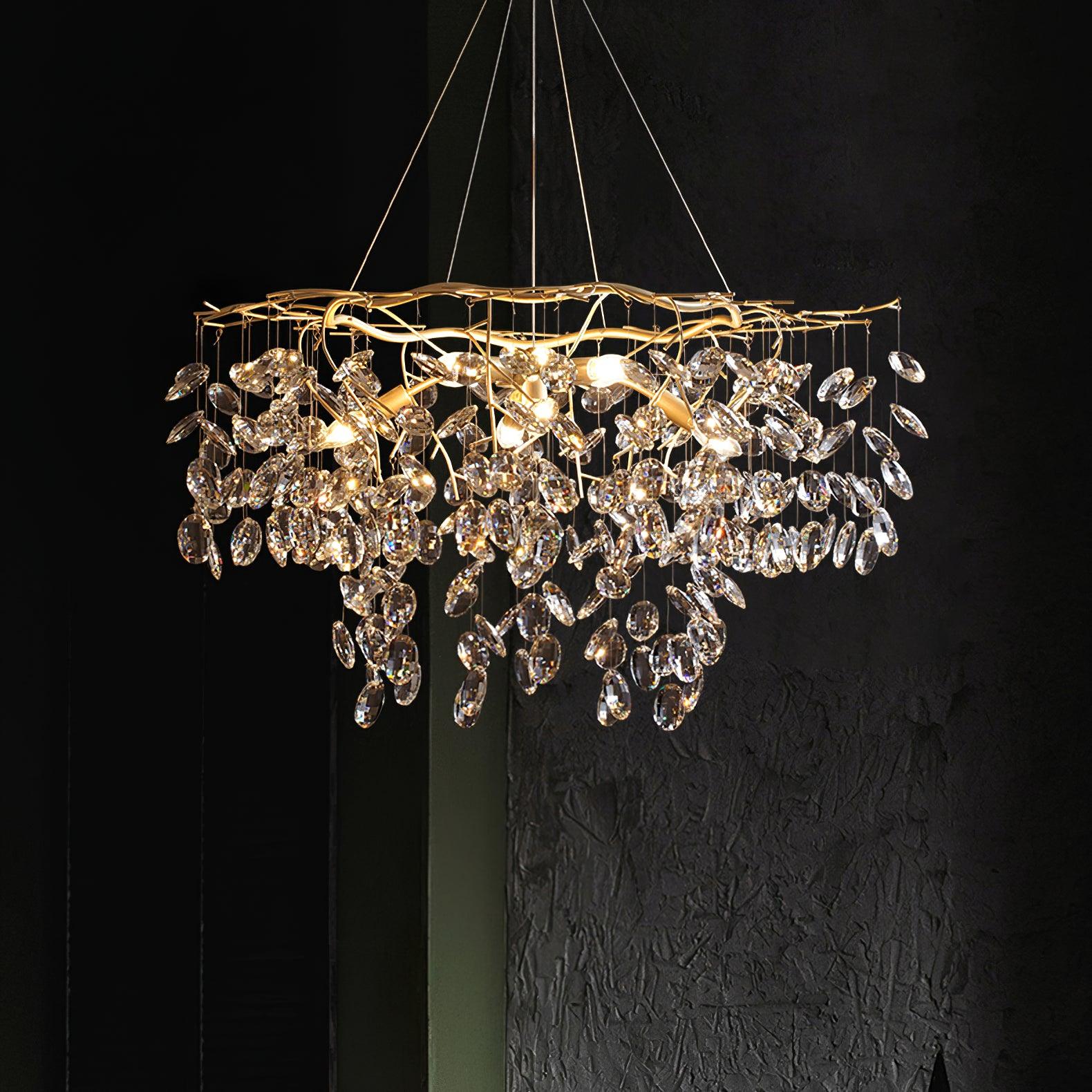 Lustra Chandelier Crystal Branch Gold LED - Letslighting