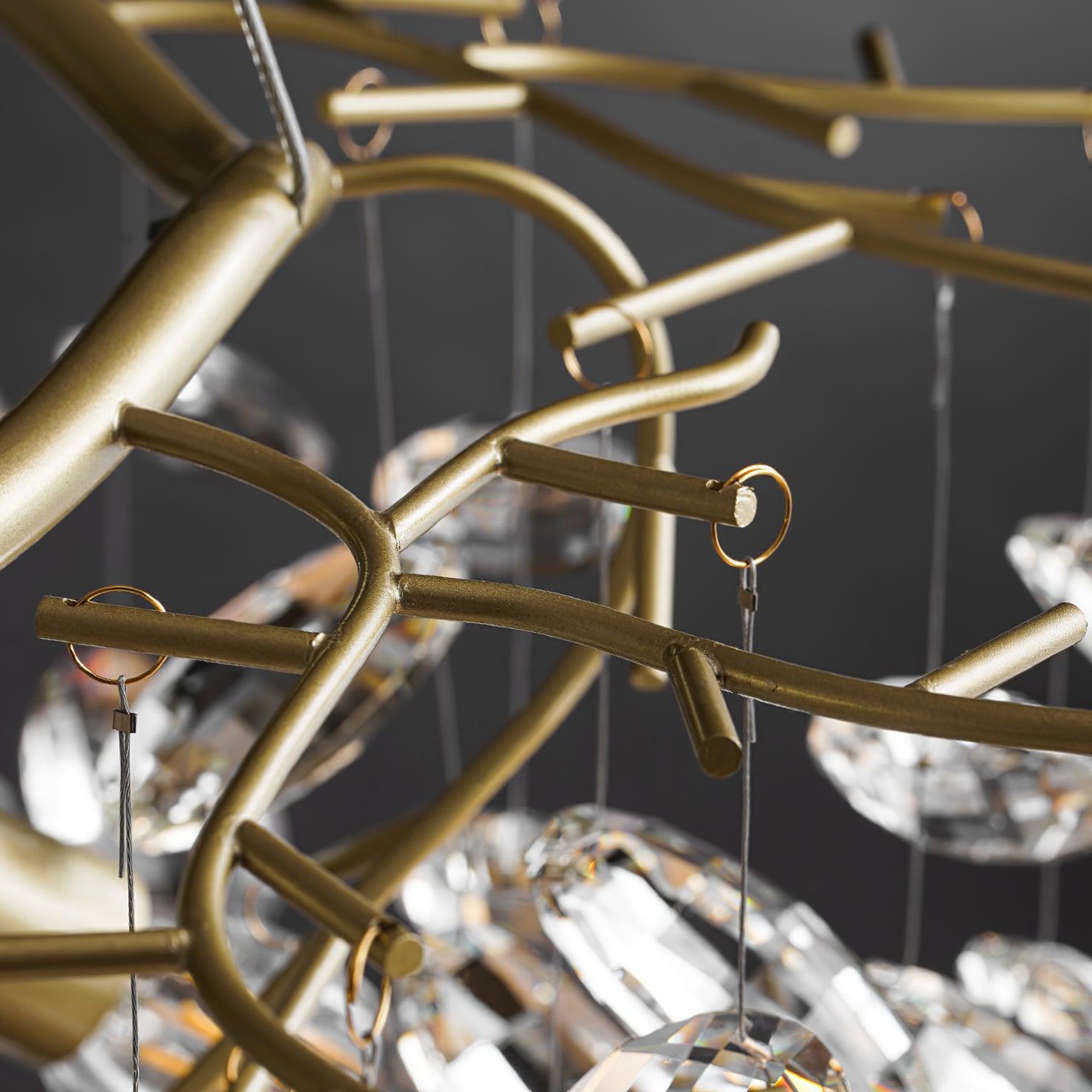 Lustra Chandelier Crystal Branch Gold LED - Letslighting