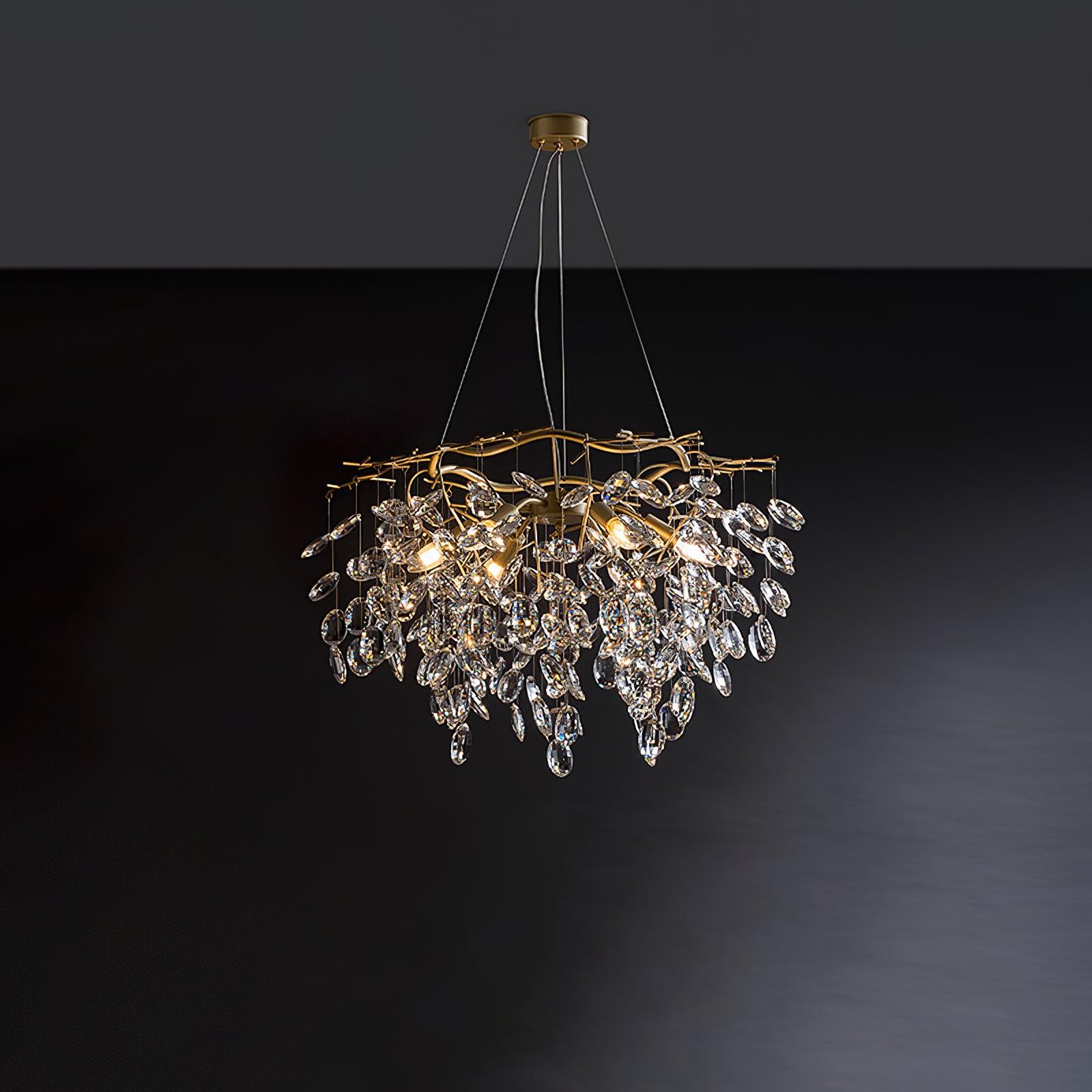 Lustra Chandelier Crystal Branch Gold LED - Letslighting