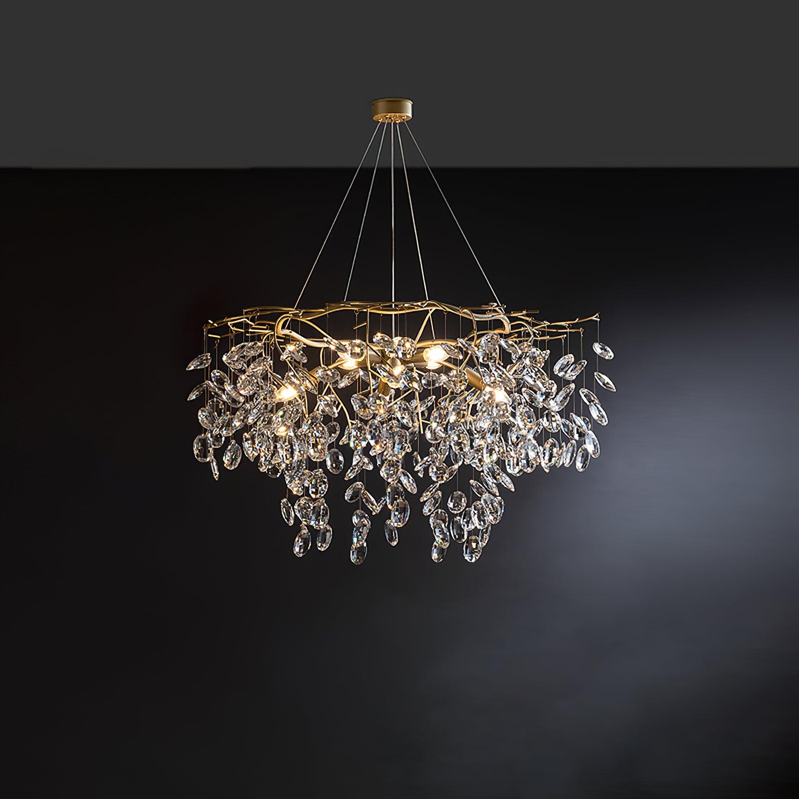 Lustra Chandelier Crystal Branch Gold LED - Letslighting