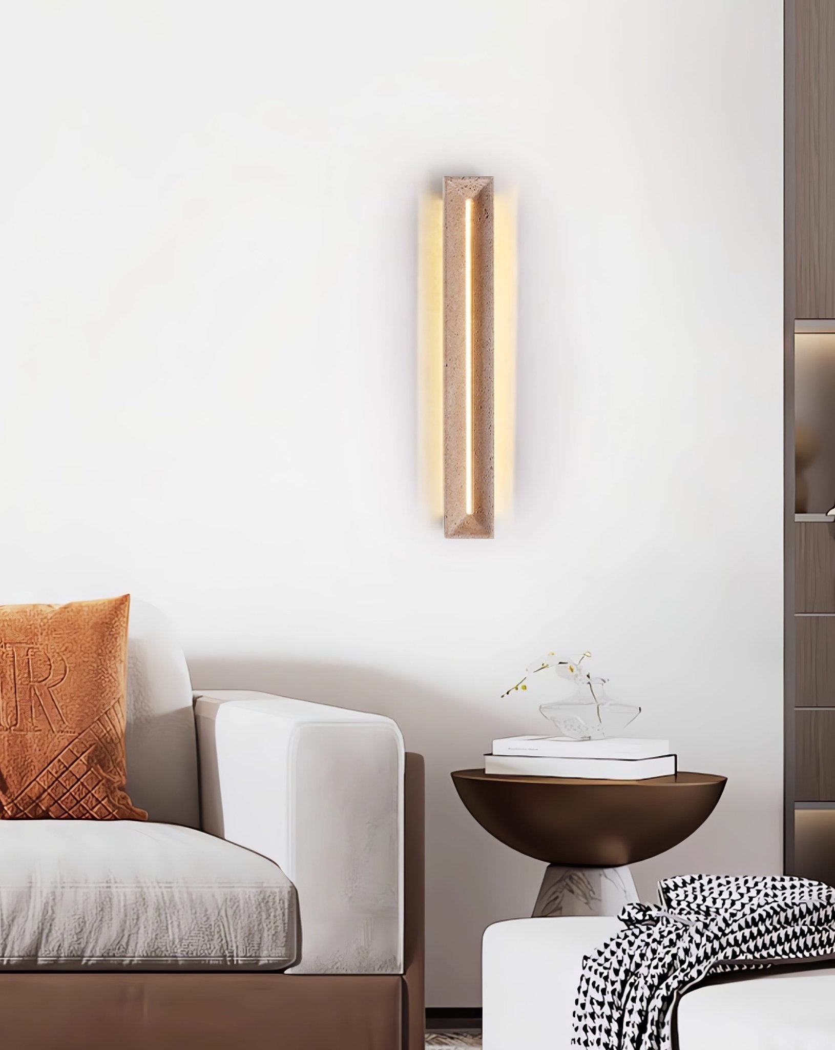 Anoren Minimalist Travertine Wall Light - Letslighting