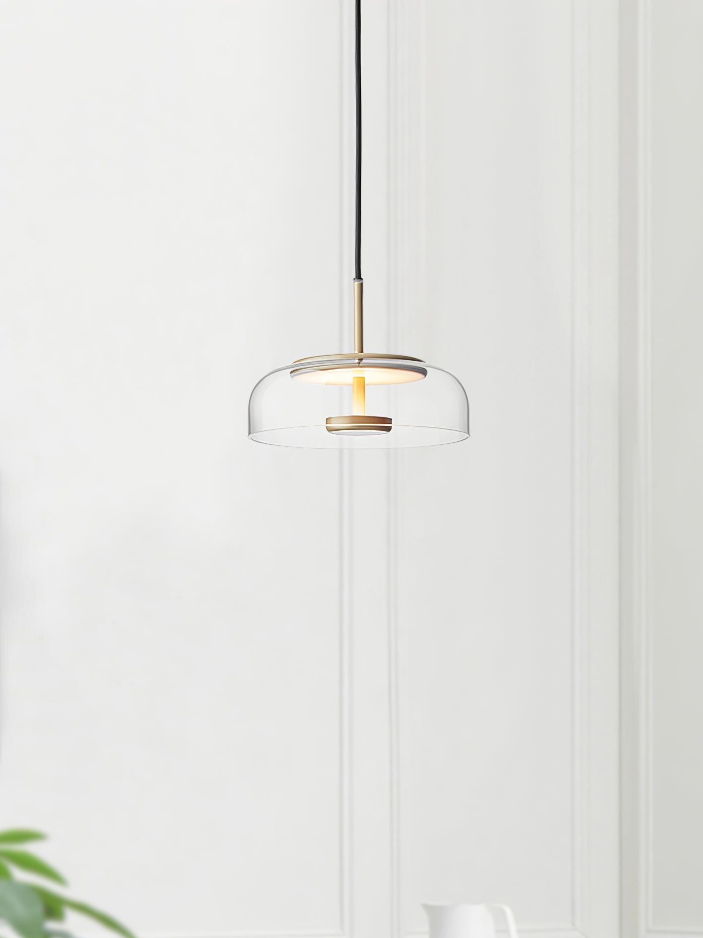 Lustra Pendant Lamp Transparent Glass Sleek - Letslighting
